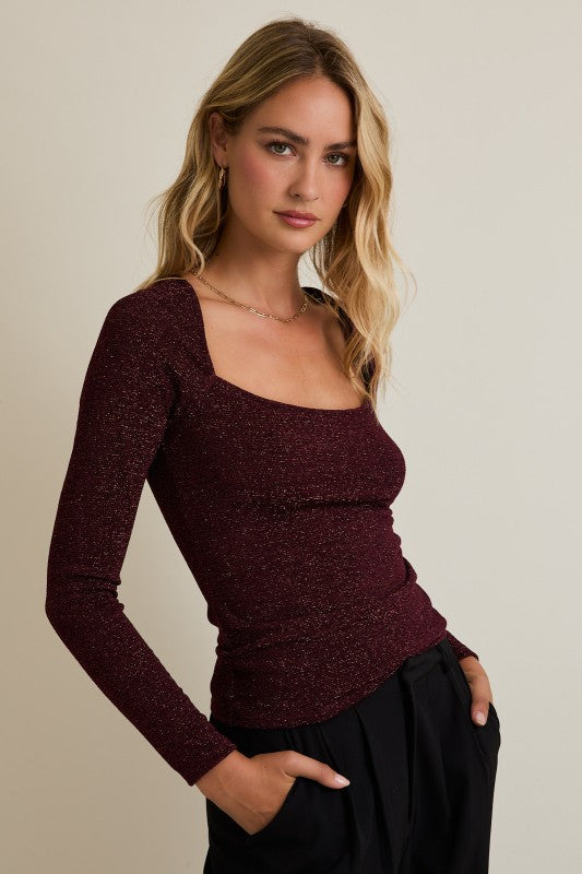 Kaia Deep Neck Rib Top