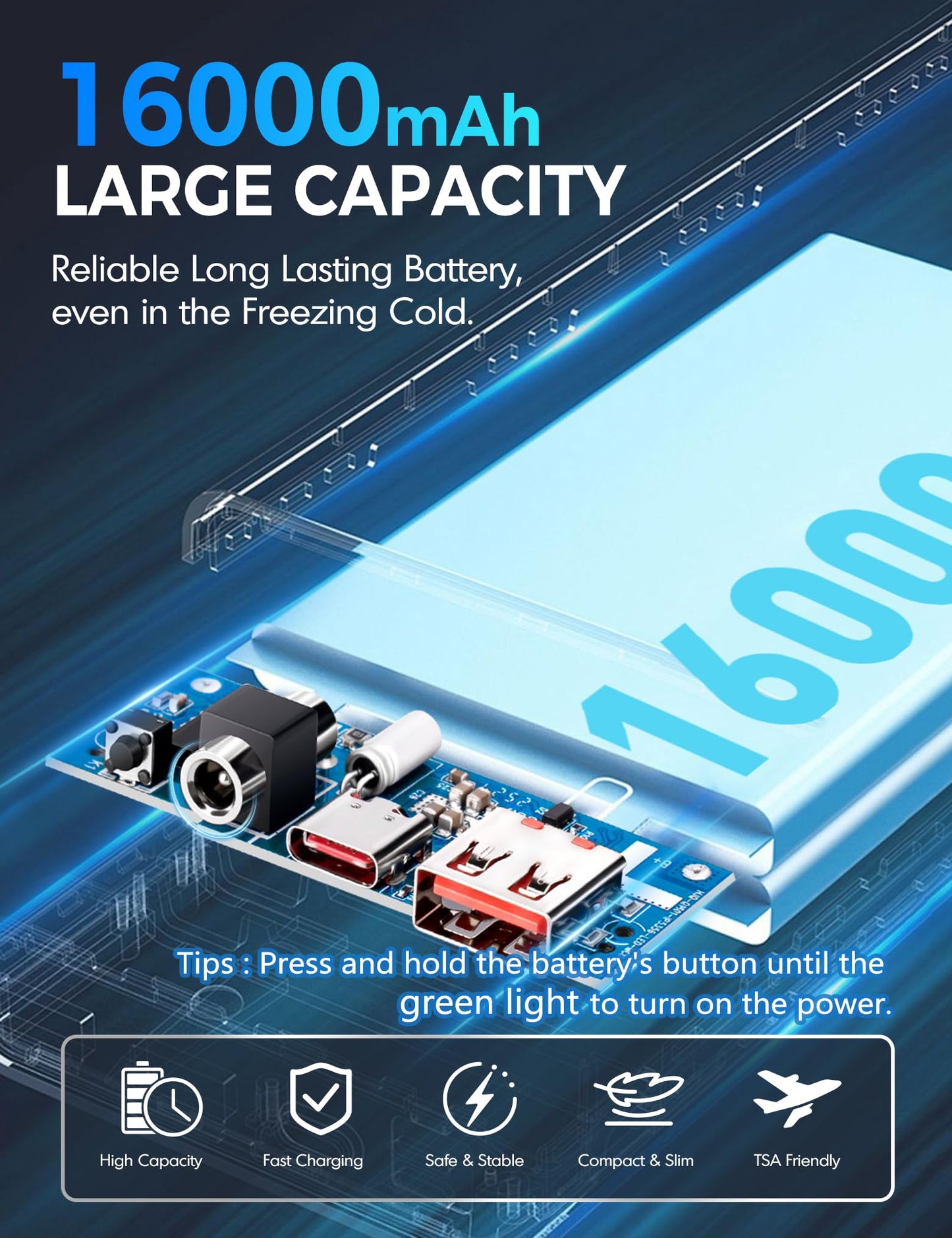 Women Heated Vest with 16000mAh Battery Pack Included, 15-Zones Electric Heating Vests Lightweight for Outdoor Hiking