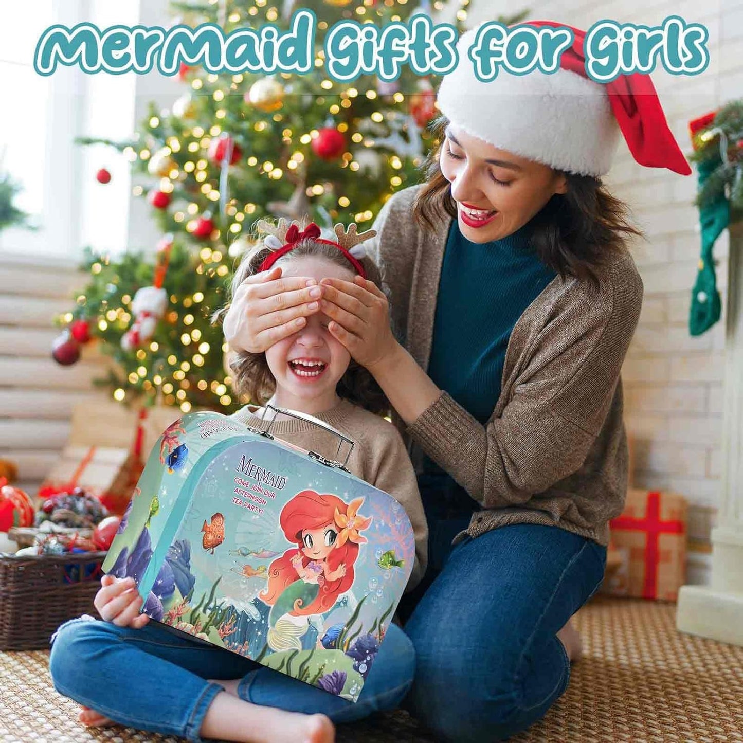 Flower Tea Set for Little Girls, Birthday Gift for Age 3 4 5 6 Year Old, Toddler Toys Tea Party Set for Little Girls, Princess Kids Kitchen Pretend Toy with Tin Tea Set, Desserts & Carrying Case