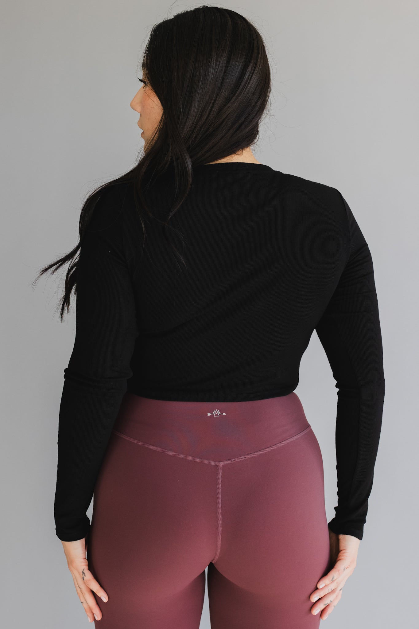 Ribbed cropped crew top