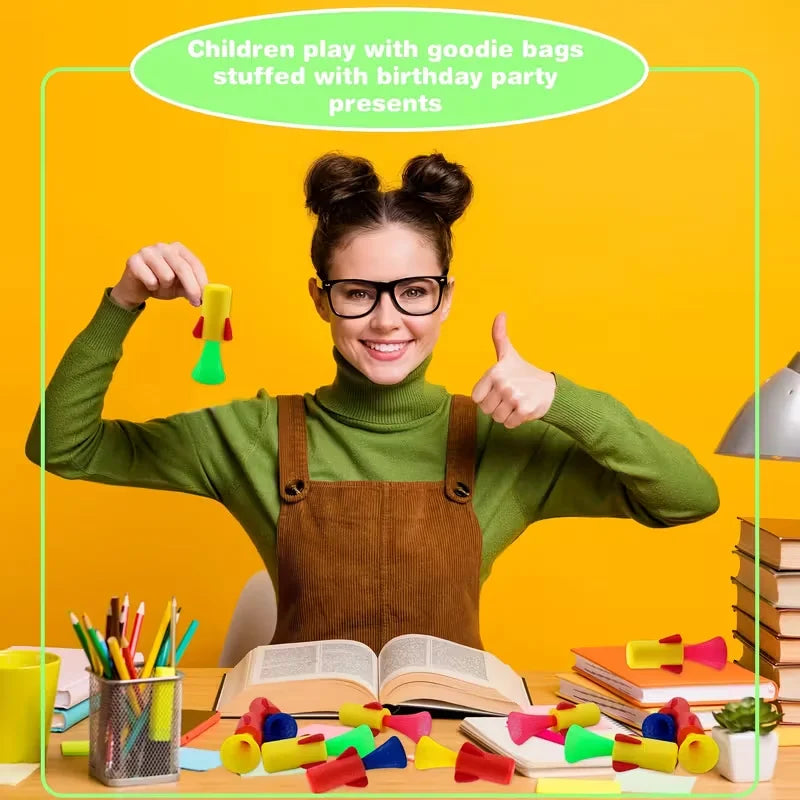 10/20Pcs Rocket Launcher Toys Compress Jumping Rocket Kids Birthday Party Favors Pinata Easter Basket Fillers Classroom Prizes