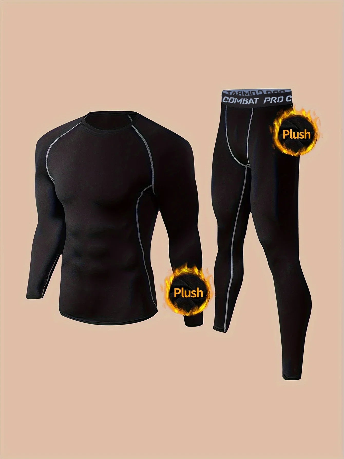 Men's thermal underwear pantsuit, outdoor running, cycling and skiing equipment, sports and fitness wear casual clothes