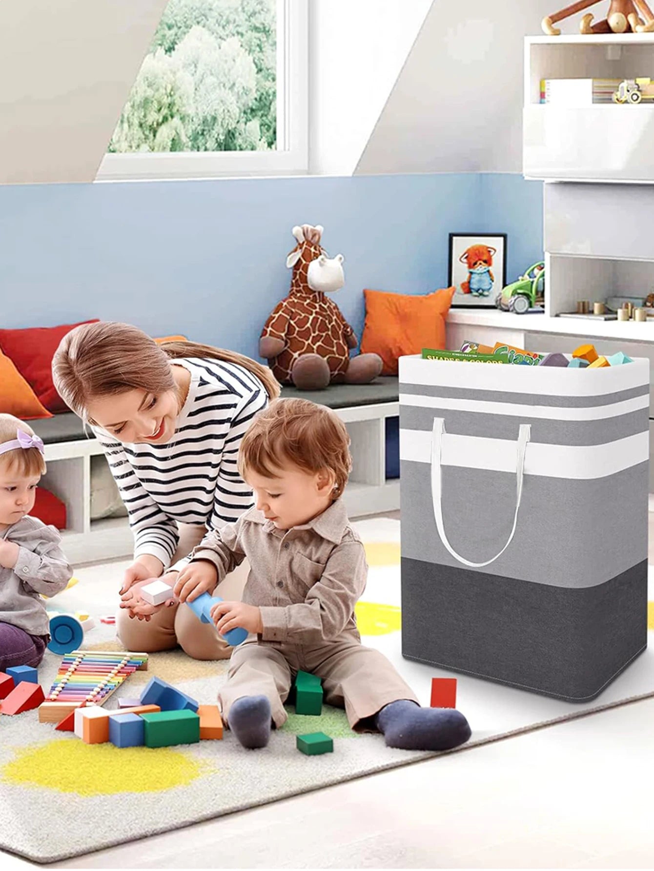 New Waterproof Fabric Laundry Basket Dirty Clothes Basket Sundries Storage Box Foldable Bag Large Capacity Laundry Basket