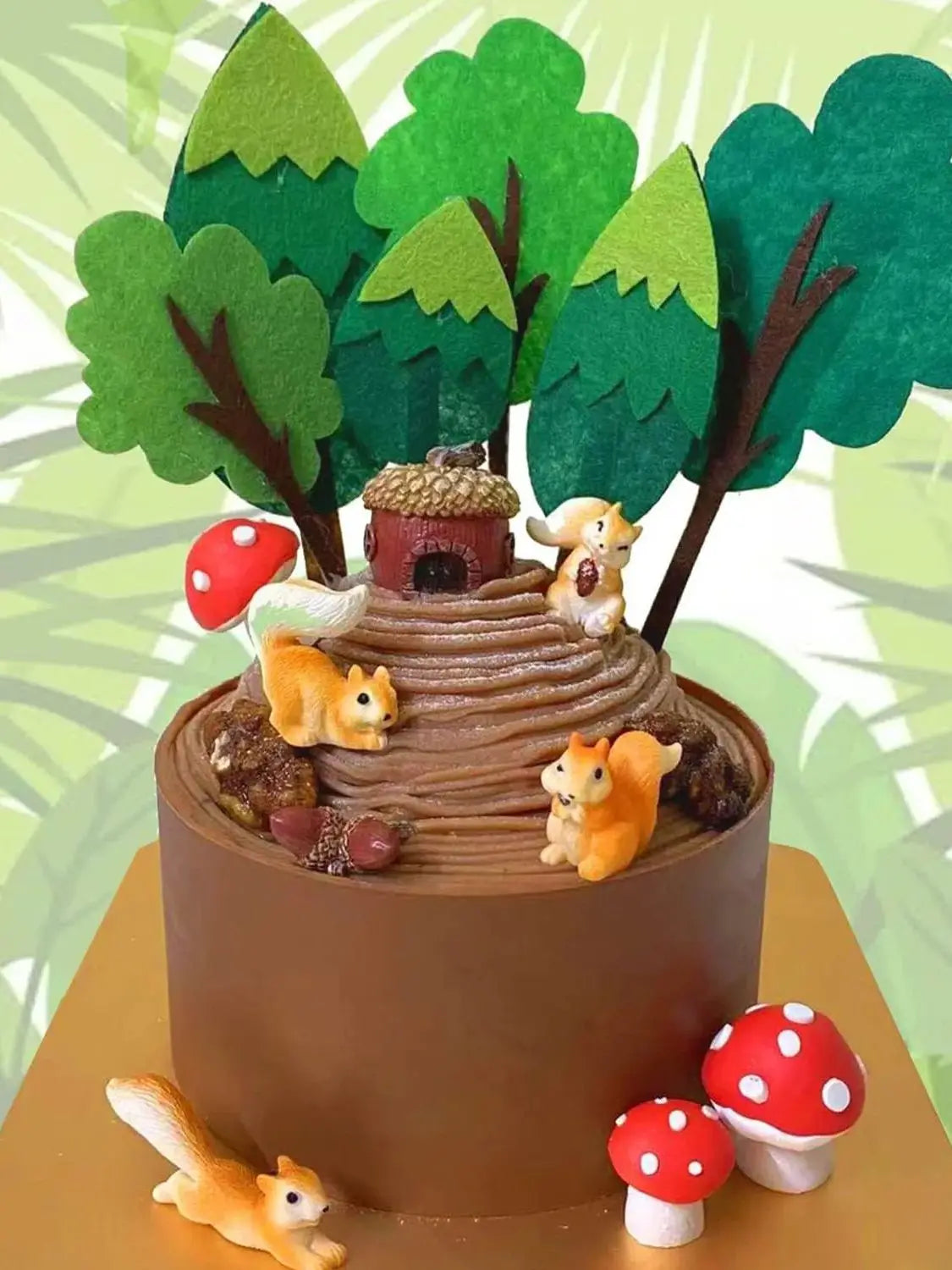 15 PCS Woodland Animals Party Supplies Squirrel cake topper Woodland Animals Cake Decoration Woodland Baby Shower Decorations