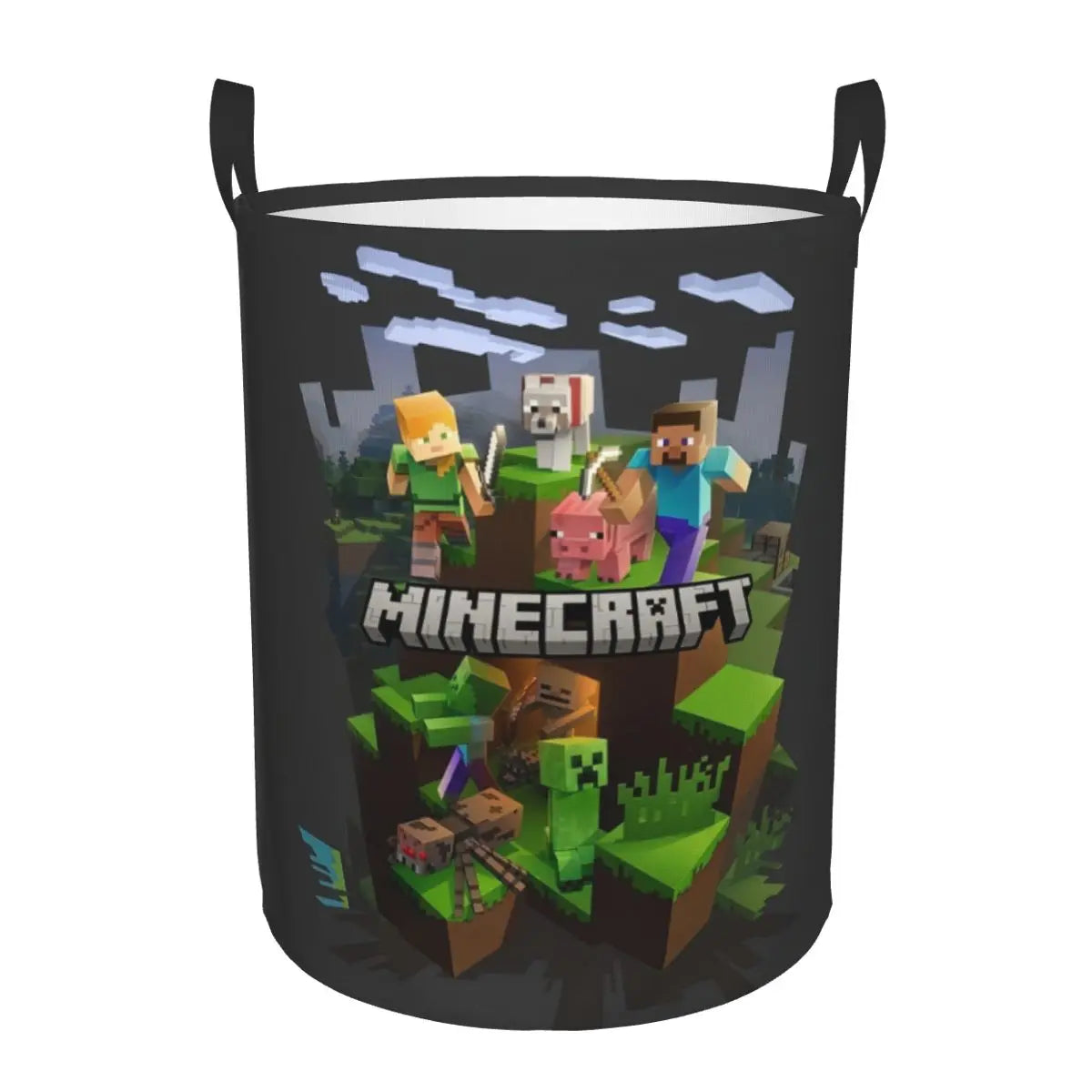 Custom Anime Game Mine C-Crafts Cartoon Laundry Hamper Large Clothes Storage Basket Toy Bin Organizer for Kids