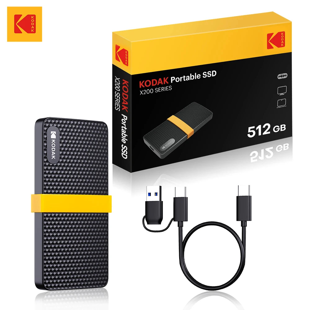 KODAK External Hard Drive 1TB Portable SSD HARD DISK 512GB High-speed External Solid State Drive Mobile Hard Drive for Laptop PC