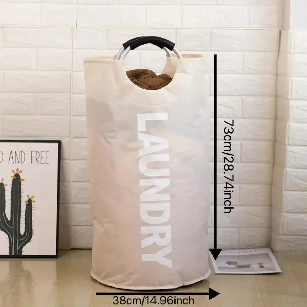 Household Laundry Basket Collapsible Waterproof Clothes Baskets with Handles Dirty Fabric Laundry Basket for Bedroom Balcony