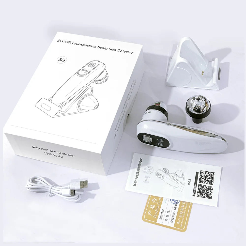 New Professional Wireless HD Intelligent Scalp/Skin/Dermal Detector Hair Follicle Testing Analysis Magnifier UV Skin Analyzer