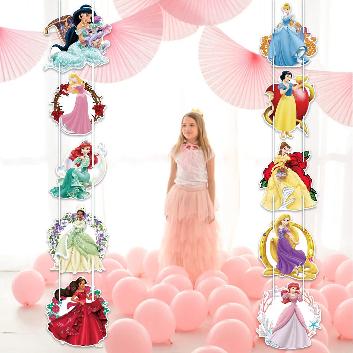 10Pcs Princess Birthday Party Supplies, Snow White, Cinderella, Enchanted Hair, Sleeping Beauty, and Other Lovely,Beautiful and