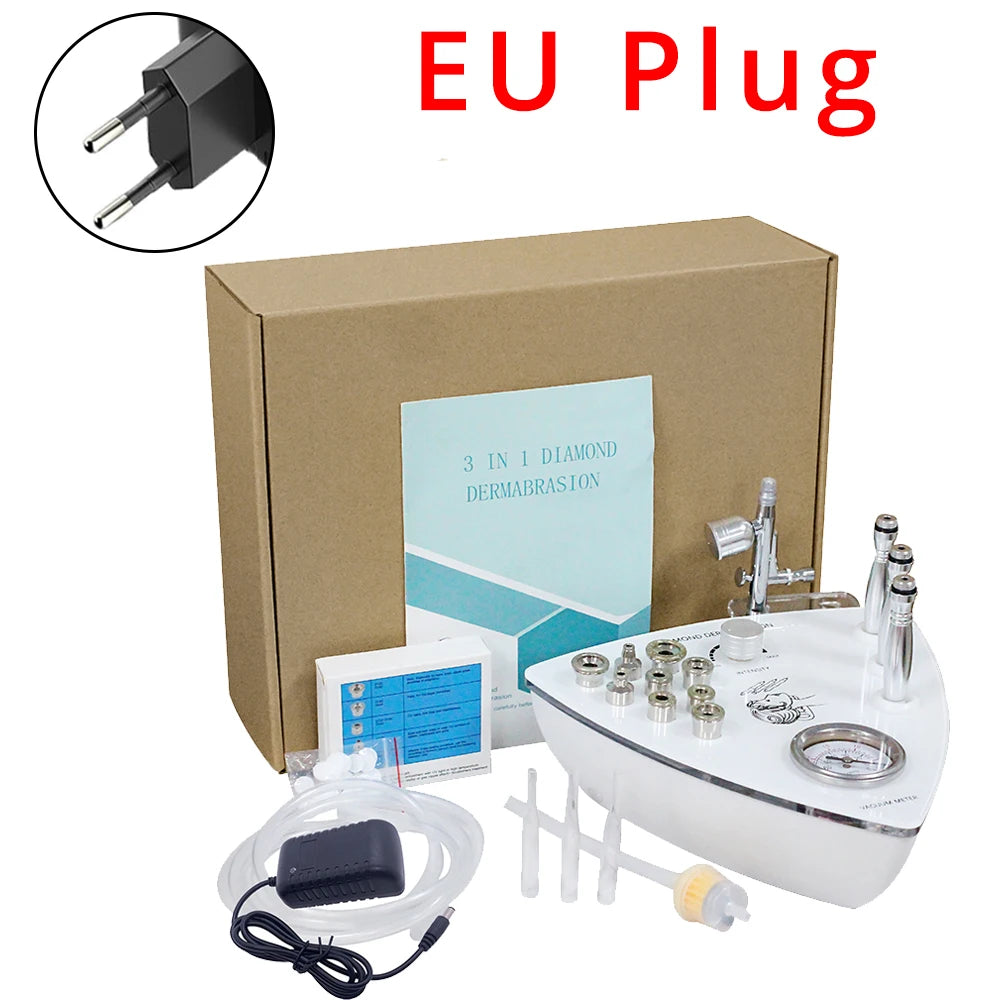 Diamond Microdermabrasion Machine 3 in 1 Vacuum 65-68cmHg Exfoliation Peeling Hydration Facial Device