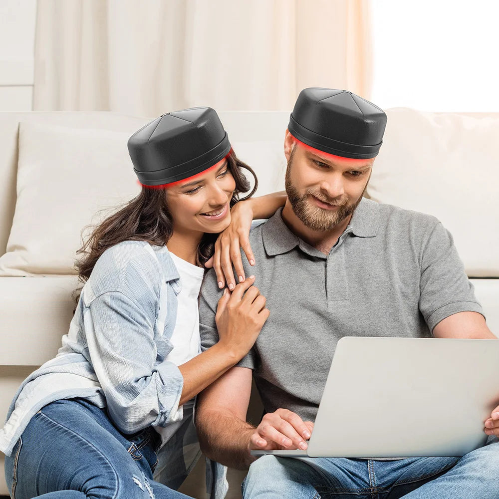 Wireless Hair Growth Laser Cap 120 Diodes 850nm 660nm 4 Levels Anti Hair Loss Stress Relief Infrared Light Relaxation Therapy