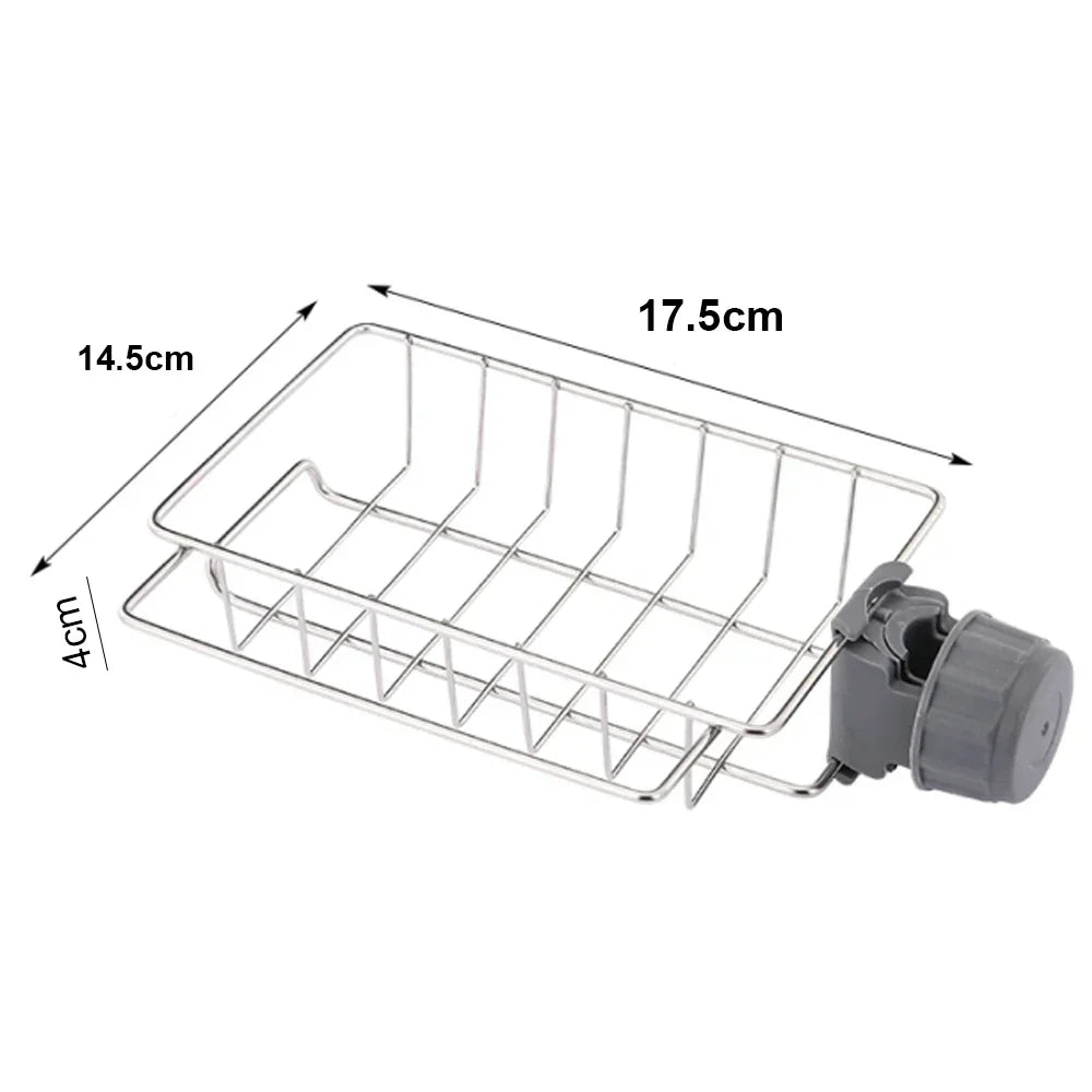 1PC Kitchen Sink Drain Holder Adjustable Height Flexible and Rotatable Hanging Faucet Rack Suitable for Soap Sponges Brushes