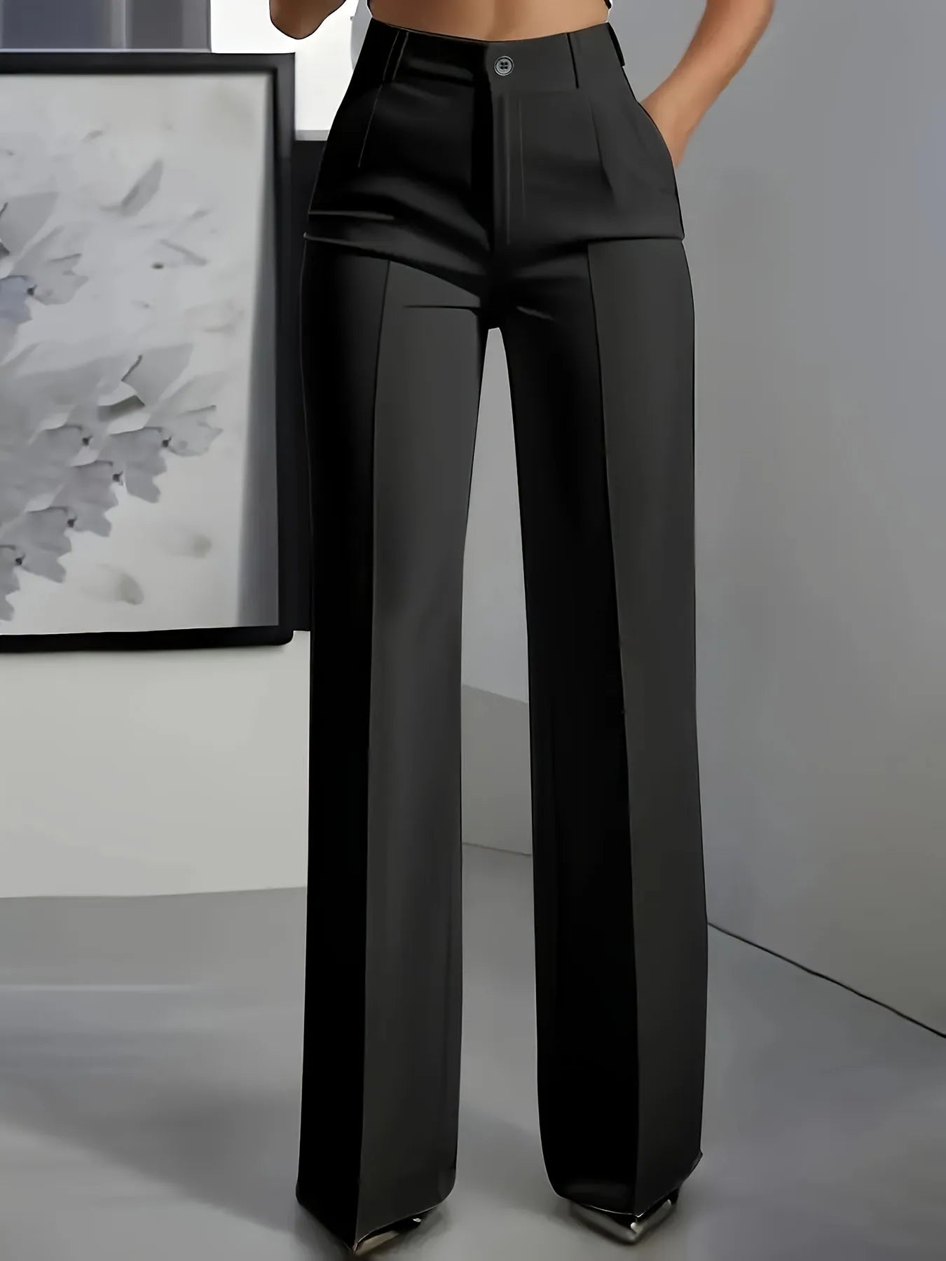European and American cross-border 2025 new women's high-waisted, draped, straight-cut, simple suit pants for women