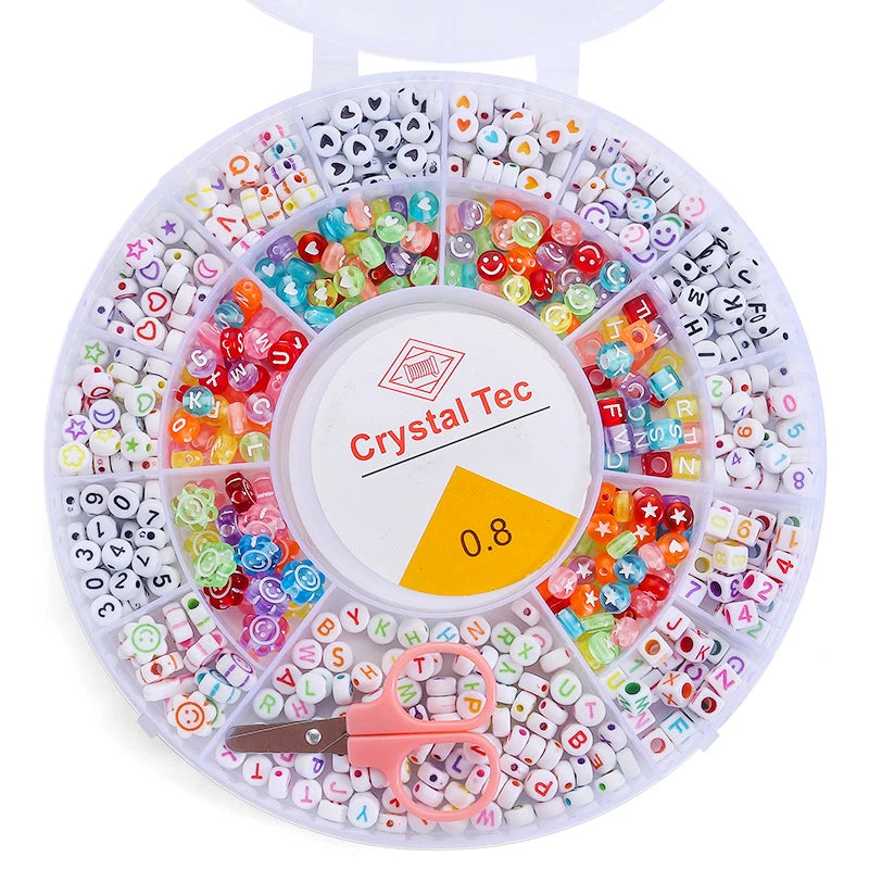 Clay Beads Bracelet Making Kit Seed Letter Alphabet DIY Art Craft Beads Kit with Charms for Jewelry Making Crafts Gifts 8 Styles