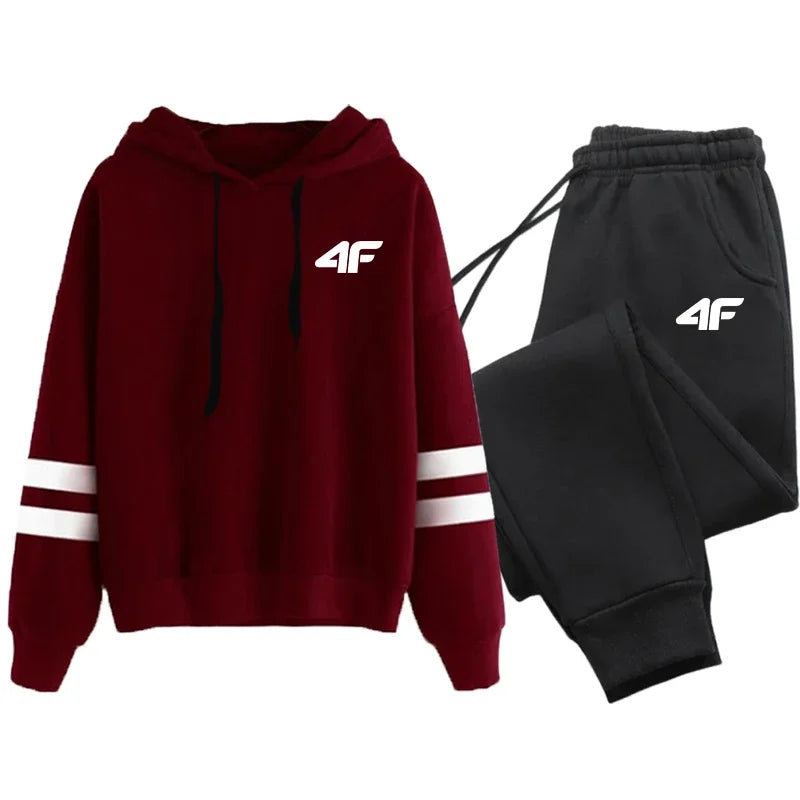 Hot Sales Women's Tracksuit Hoodies Stripe Casual Single Piece Sweatshirts and Daily Sweatpants Comfort Outdoor Jogging Sports