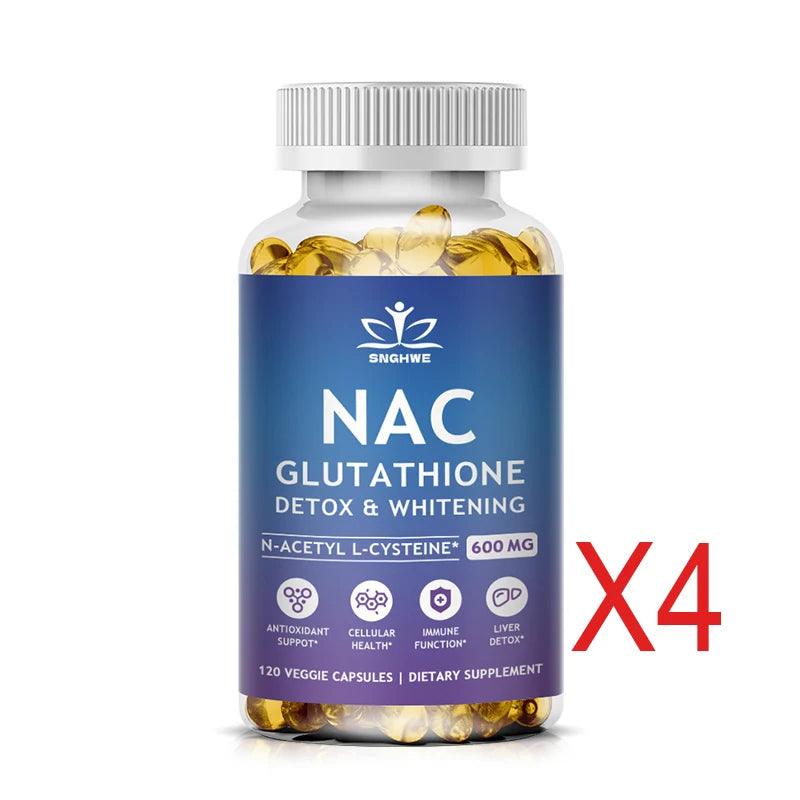 NAC N-Acetyl Cysteine Capsules Immune, Respiratory Health Antioxidant Glutathione Supplements Non-GMO, Gluten-Free