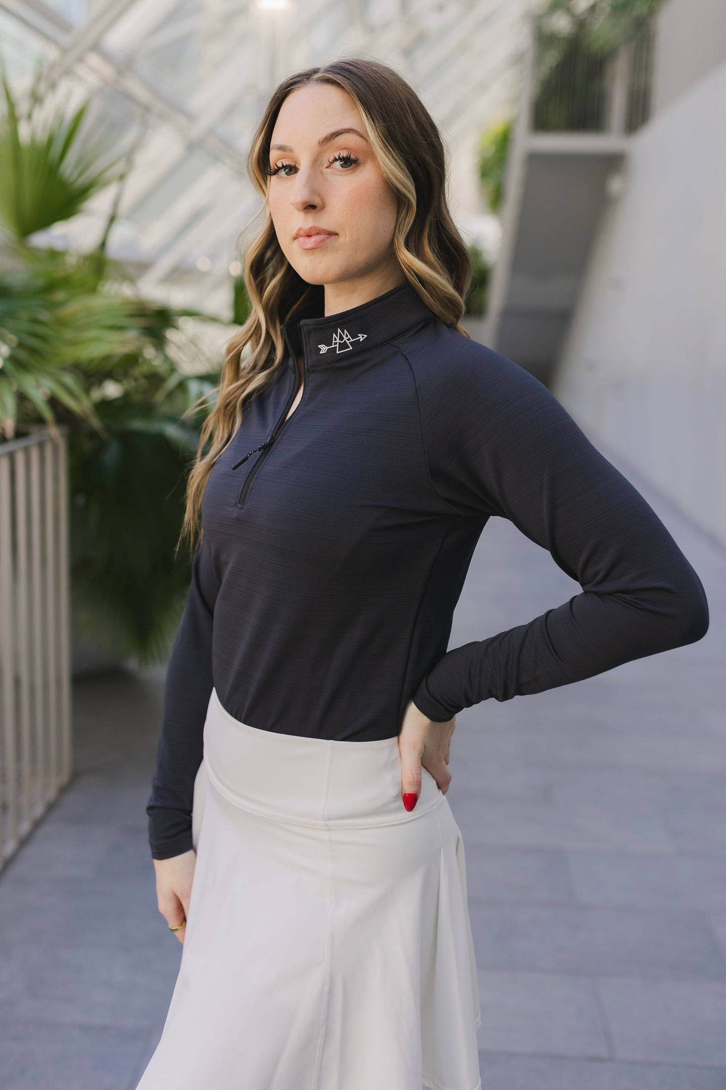 Womens Long Sleeve Zip