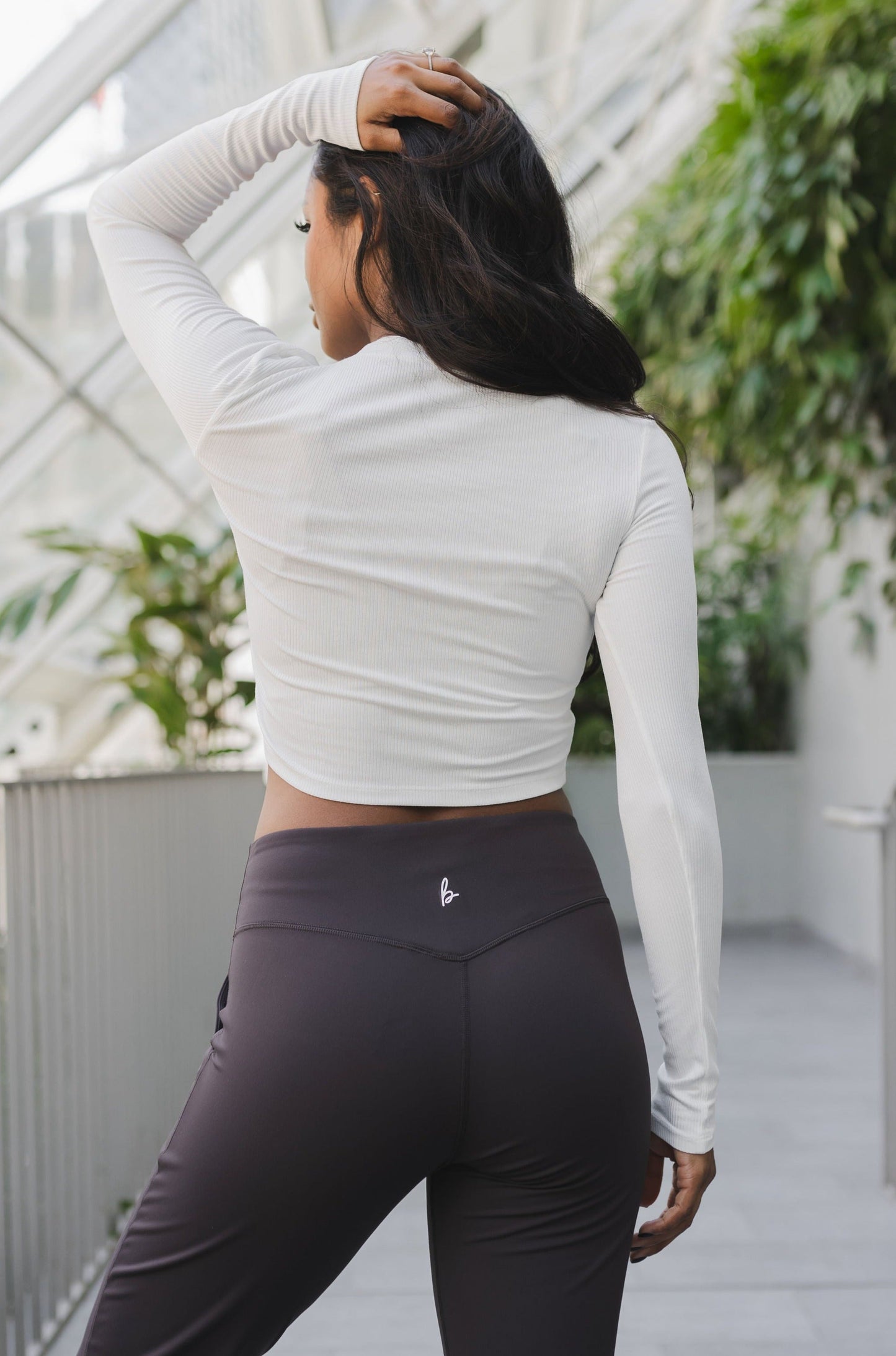Ribbed cropped crew top