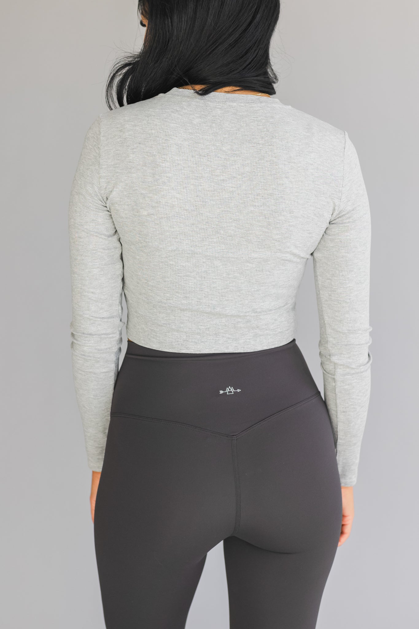 Ribbed cropped crew top