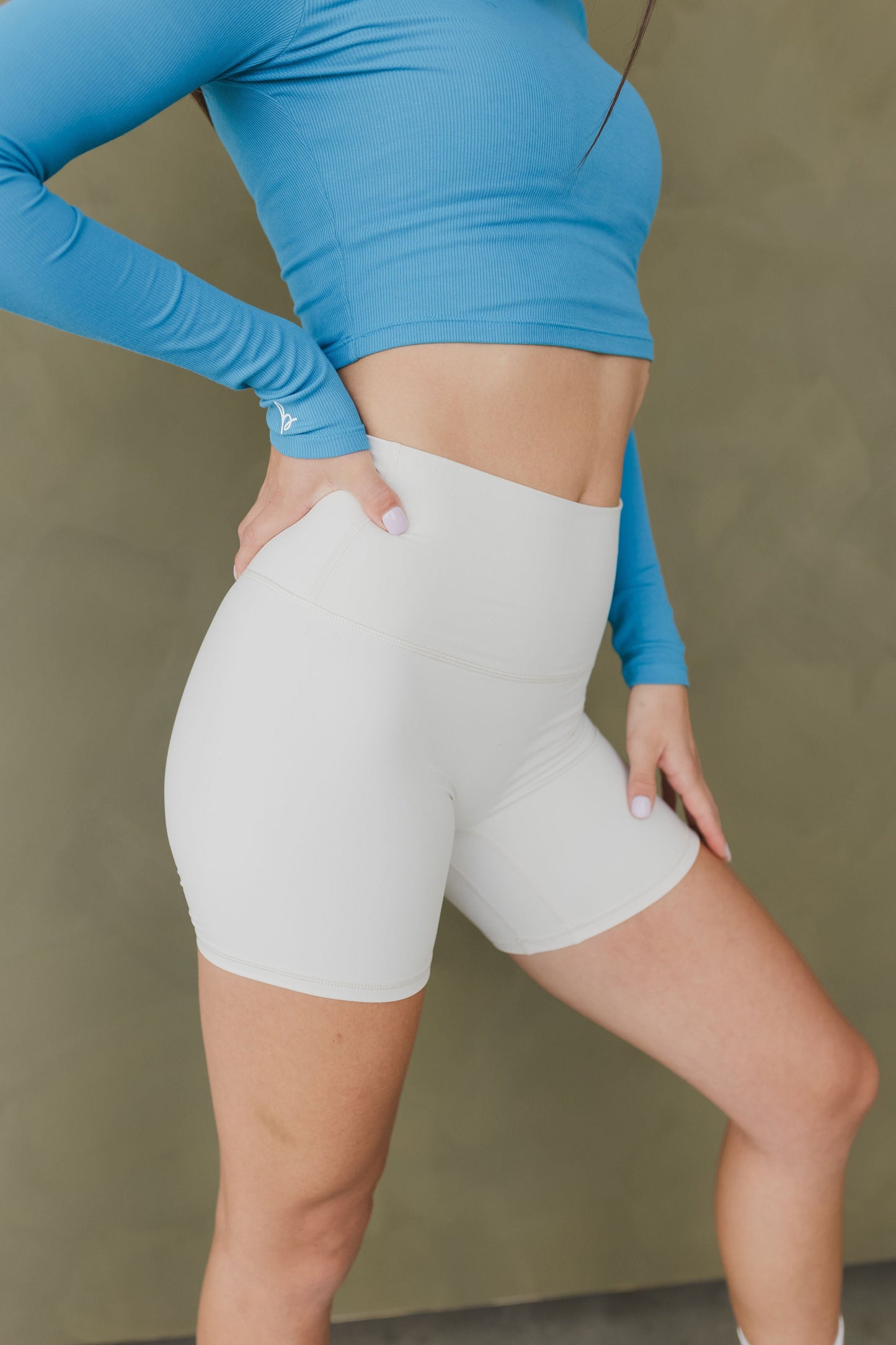 Ribbed cropped crew top