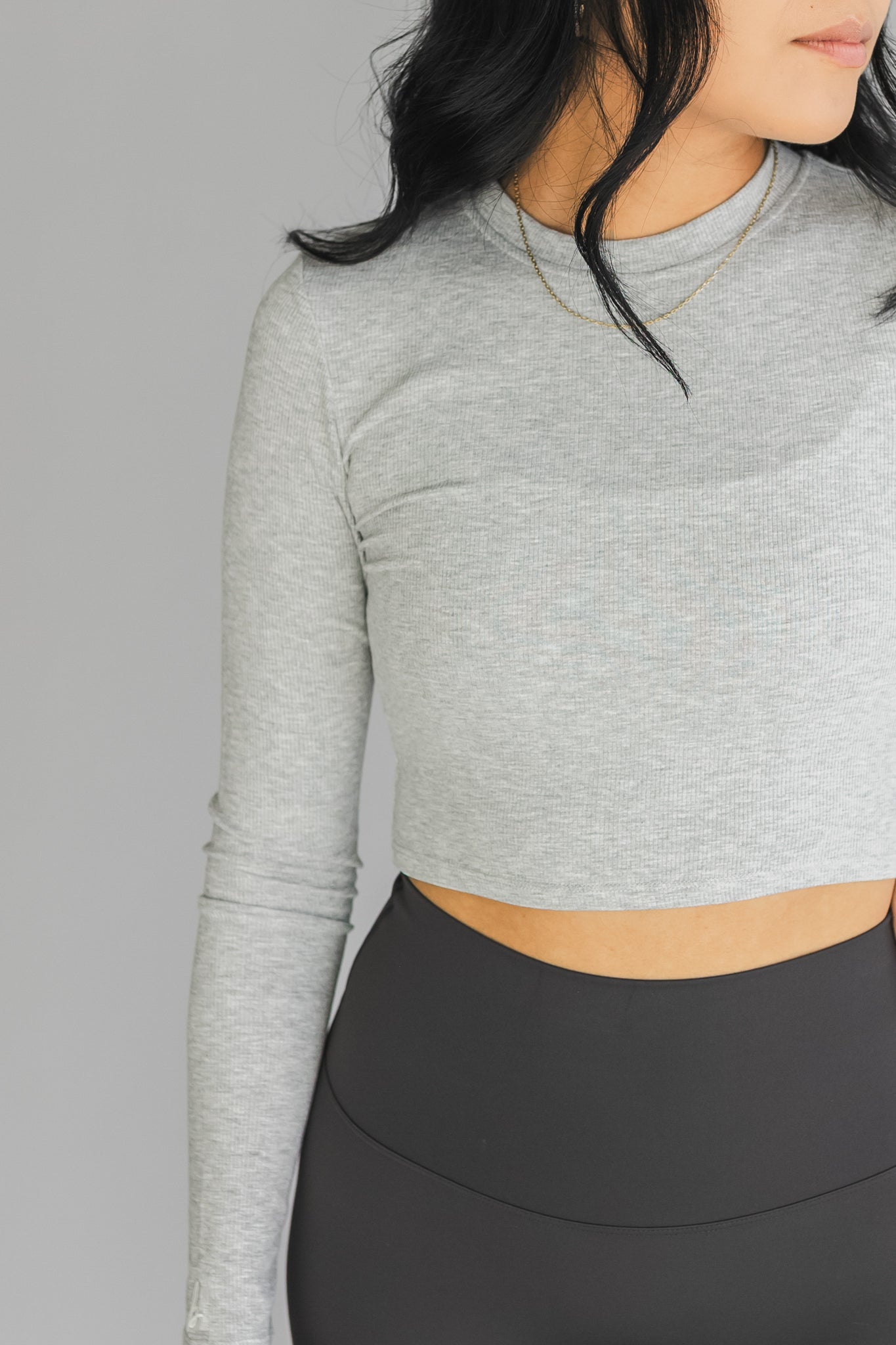 Ribbed cropped crew top