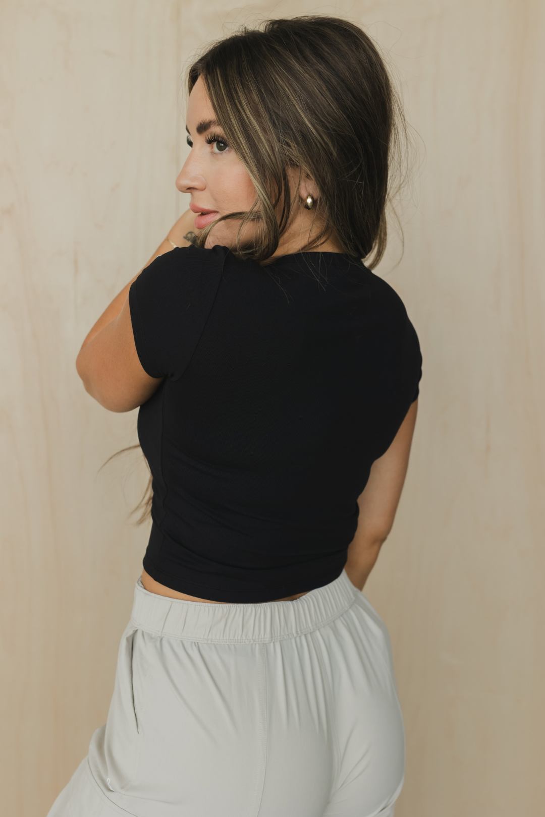 Ribbed cropped tee
