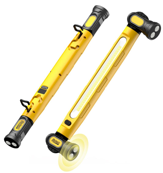 Work Light,3000LM LED Magnetic Light bar 5200mAh Under Hood Light with Hooks, Portable Magnetic Rechargeable Cordless Work Light for Mechanic/Car Repairing/Garage-Yellow