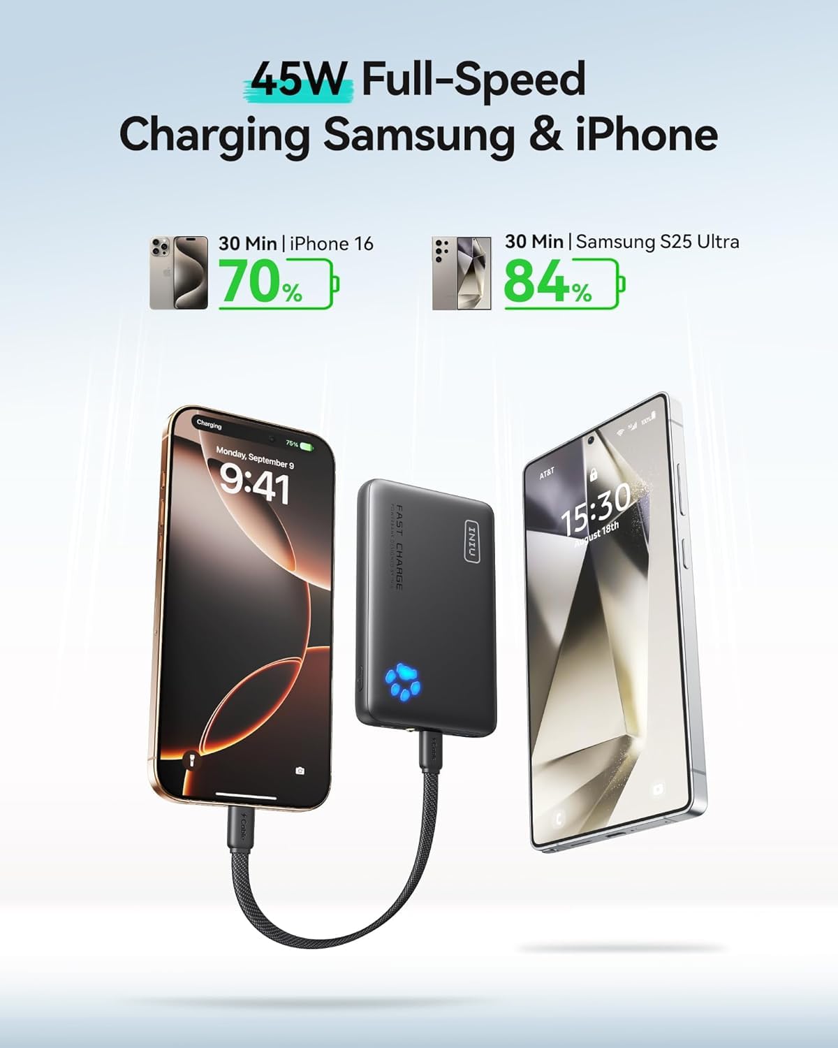 Slim portable charger