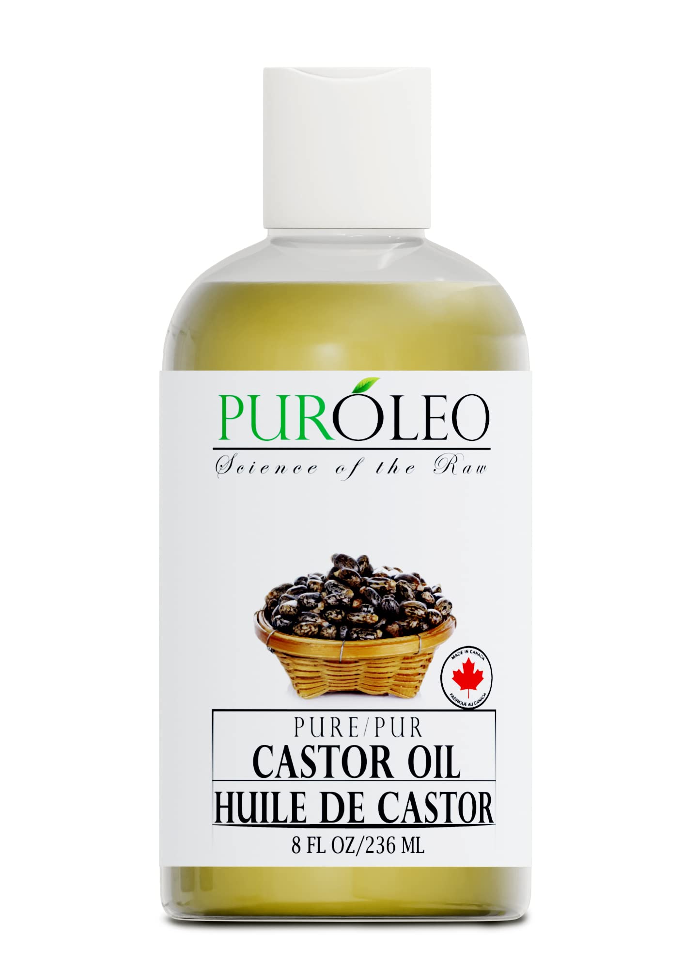 PUROLEO Castor Oil 64 Fl Oz/1900 ML (Packed In Canada) 100% Pure and Natural Hair, Lash, Beard, Eyelashes & Eyebrow Oil Black castor oil for brow lashes, Make eyelash serum, hair serum for dry hair and frizzy | huile de ricin pour huile de ricin pour chev