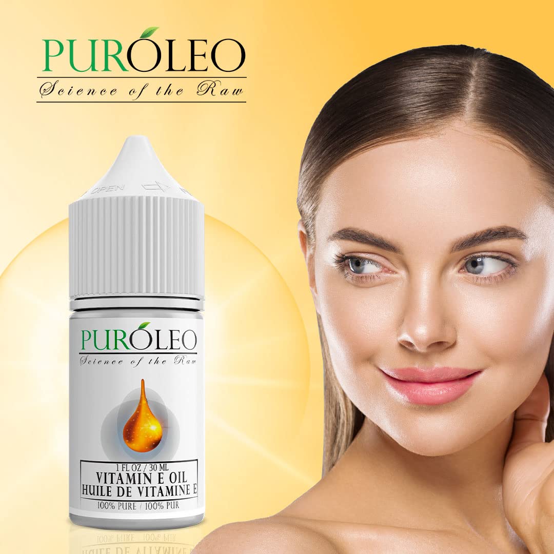 PUROLEO Vitamin E Oil 32 FL Oz/946 ML (Packed in Canada) Pure Vitamin E Oil for Skin, Hair, and Face. A versatile oil suitable for various personal care and cosmetic applications.