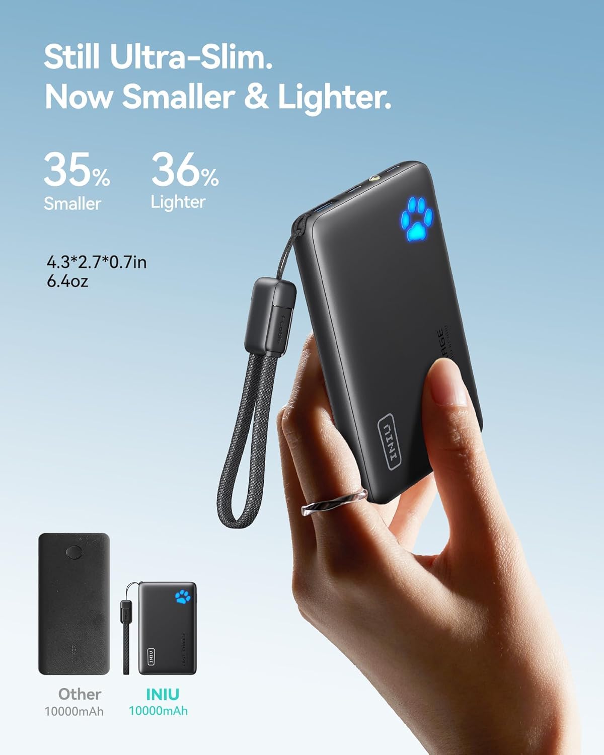 Slim portable charger