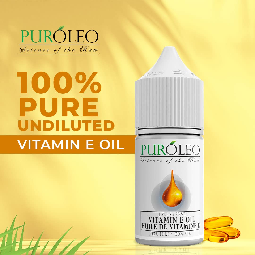 PUROLEO Vitamin E Oil 32 FL Oz/946 ML (Packed in Canada) Pure Vitamin E Oil for Skin, Hair, and Face. A versatile oil suitable for various personal care and cosmetic applications.