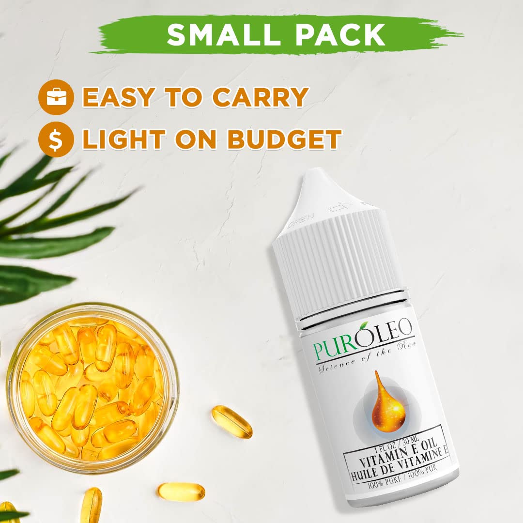 PUROLEO Vitamin E Oil 32 FL Oz/946 ML (Packed in Canada) Pure Vitamin E Oil for Skin, Hair, and Face. A versatile oil suitable for various personal care and cosmetic applications.