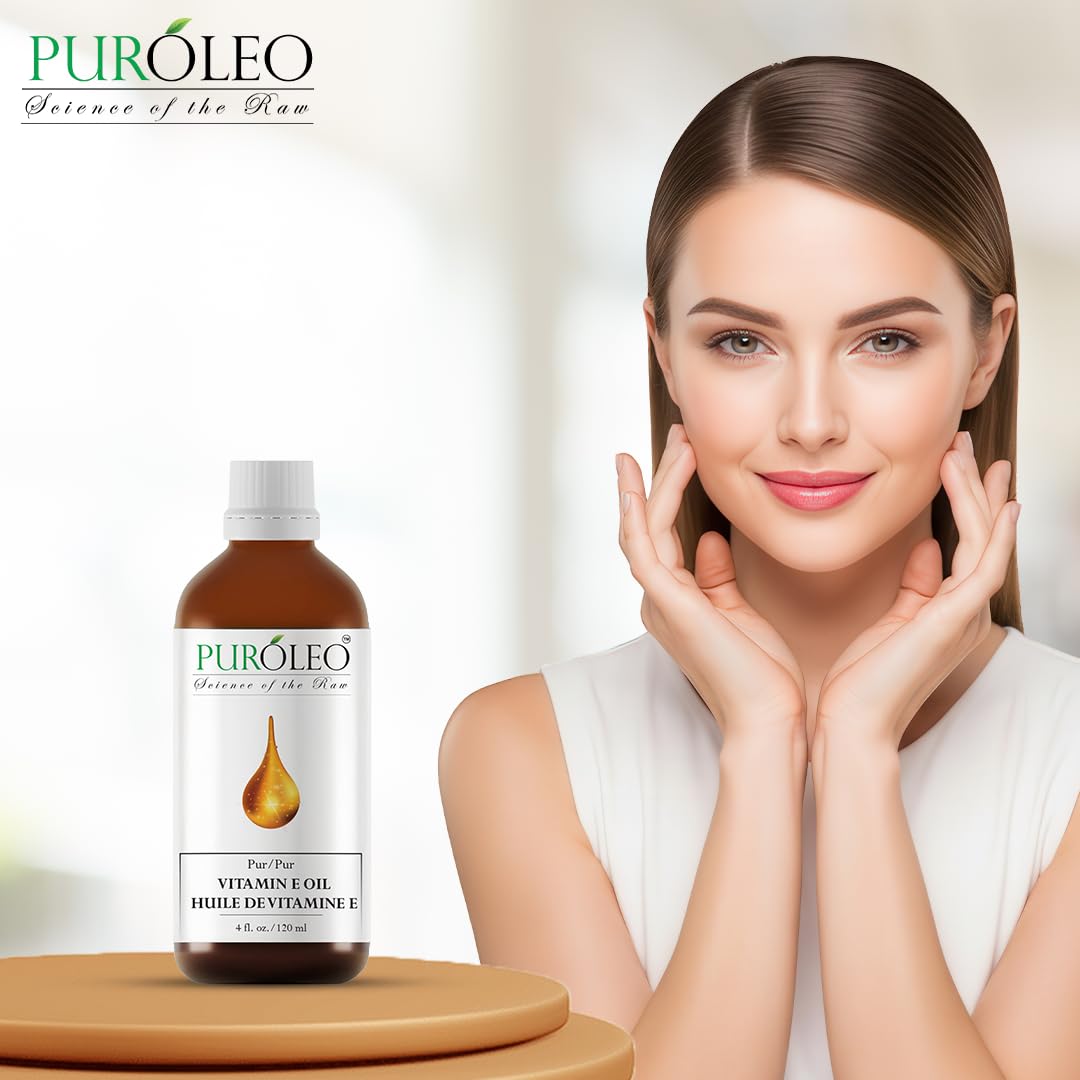 PUROLEO Vitamin E Oil 32 FL Oz/946 ML (Packed in Canada) Pure Vitamin E Oil for Skin, Hair, and Face. A versatile oil suitable for various personal care and cosmetic applications.