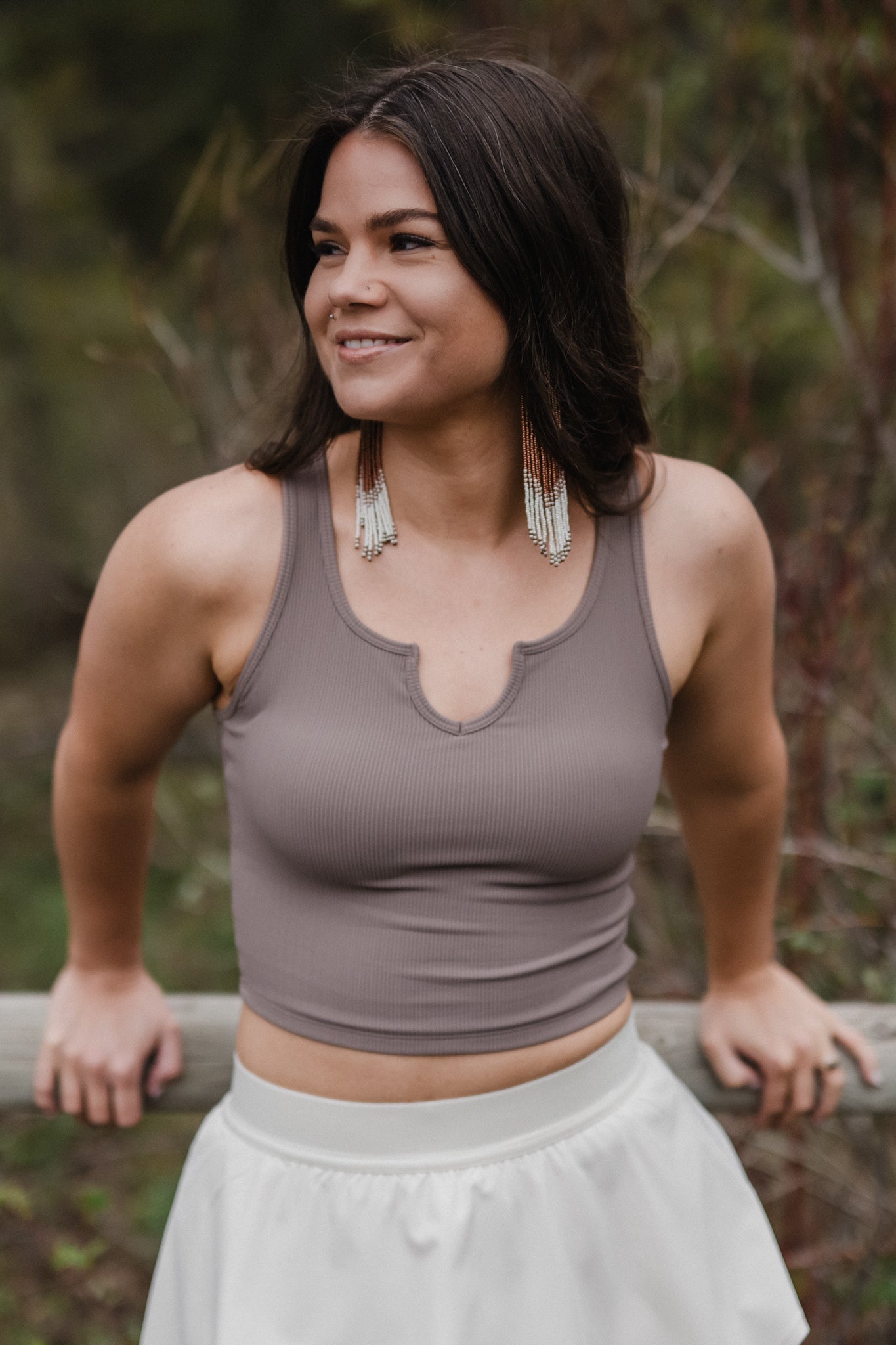 Ribbed Tank Bra Built