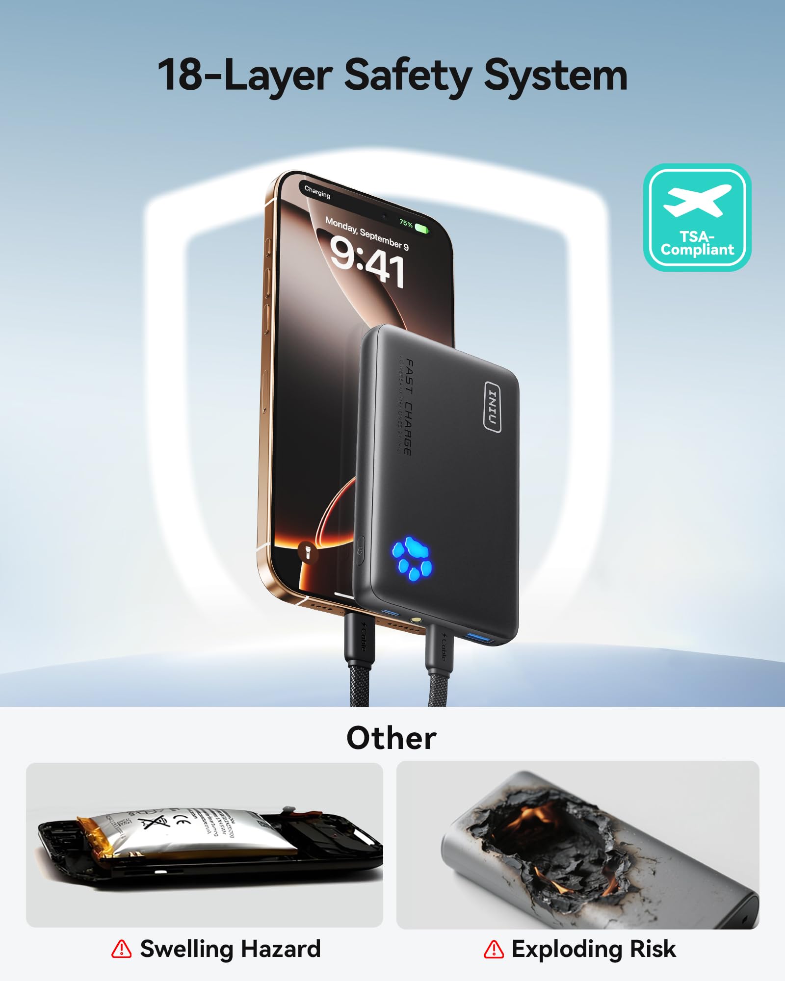 Slim portable charger