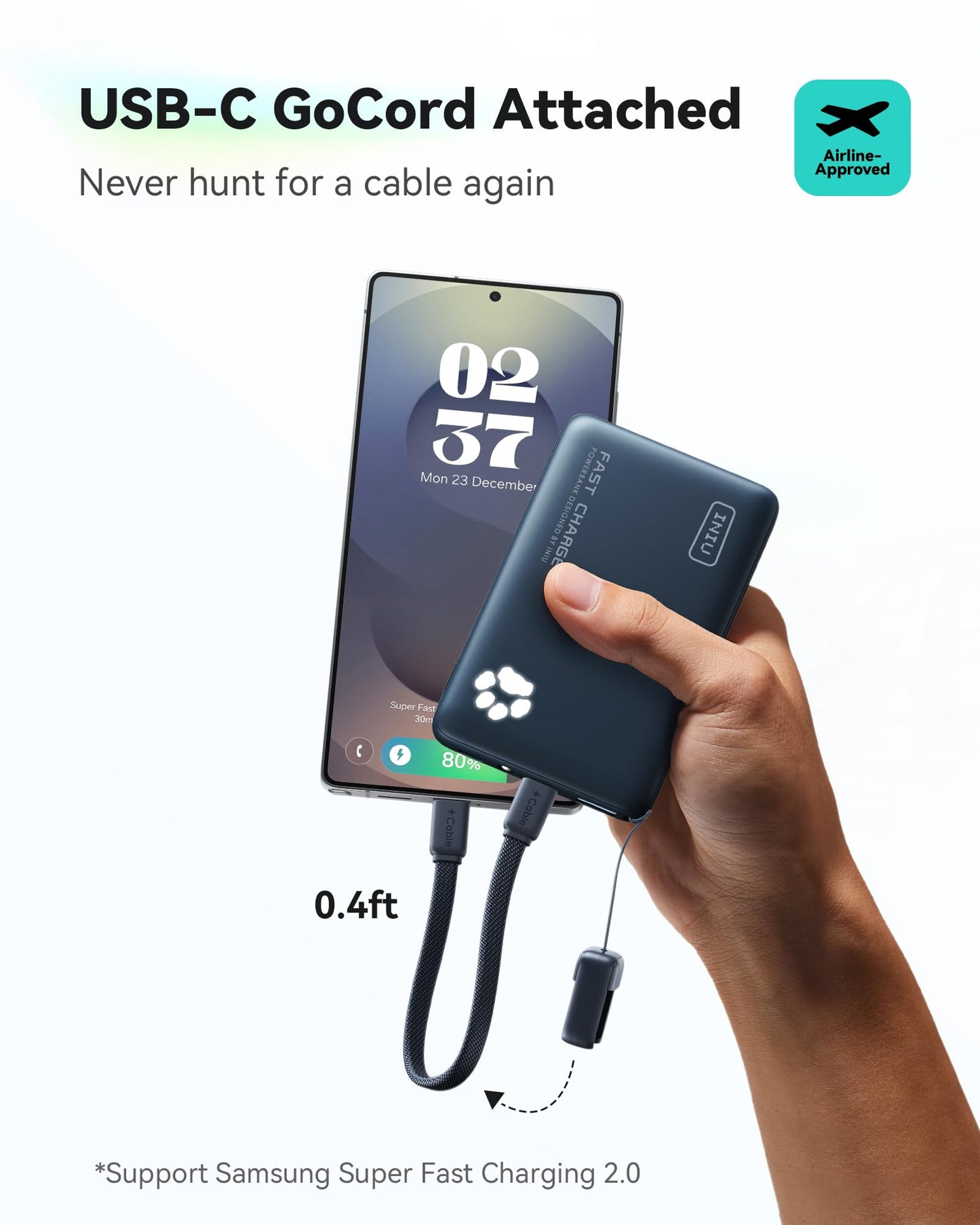 Slim portable charger