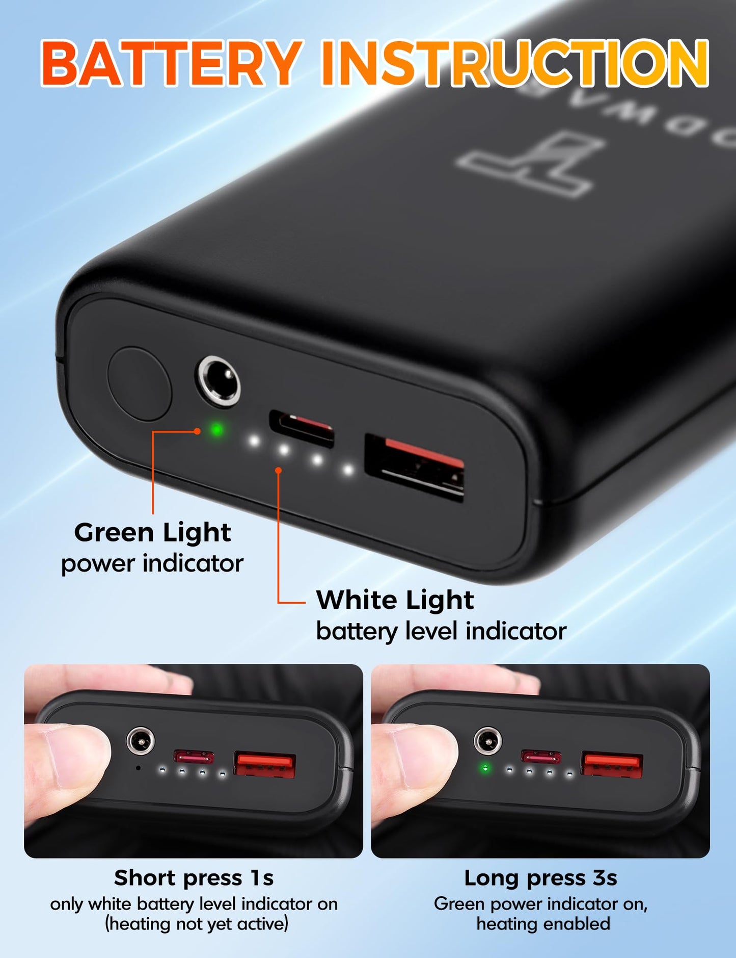 Men's Heated Fleece Vest with Battery Pack 16000mAh/7.4V | 15-Zone Warming Rechargeable Heating Vests for Winter