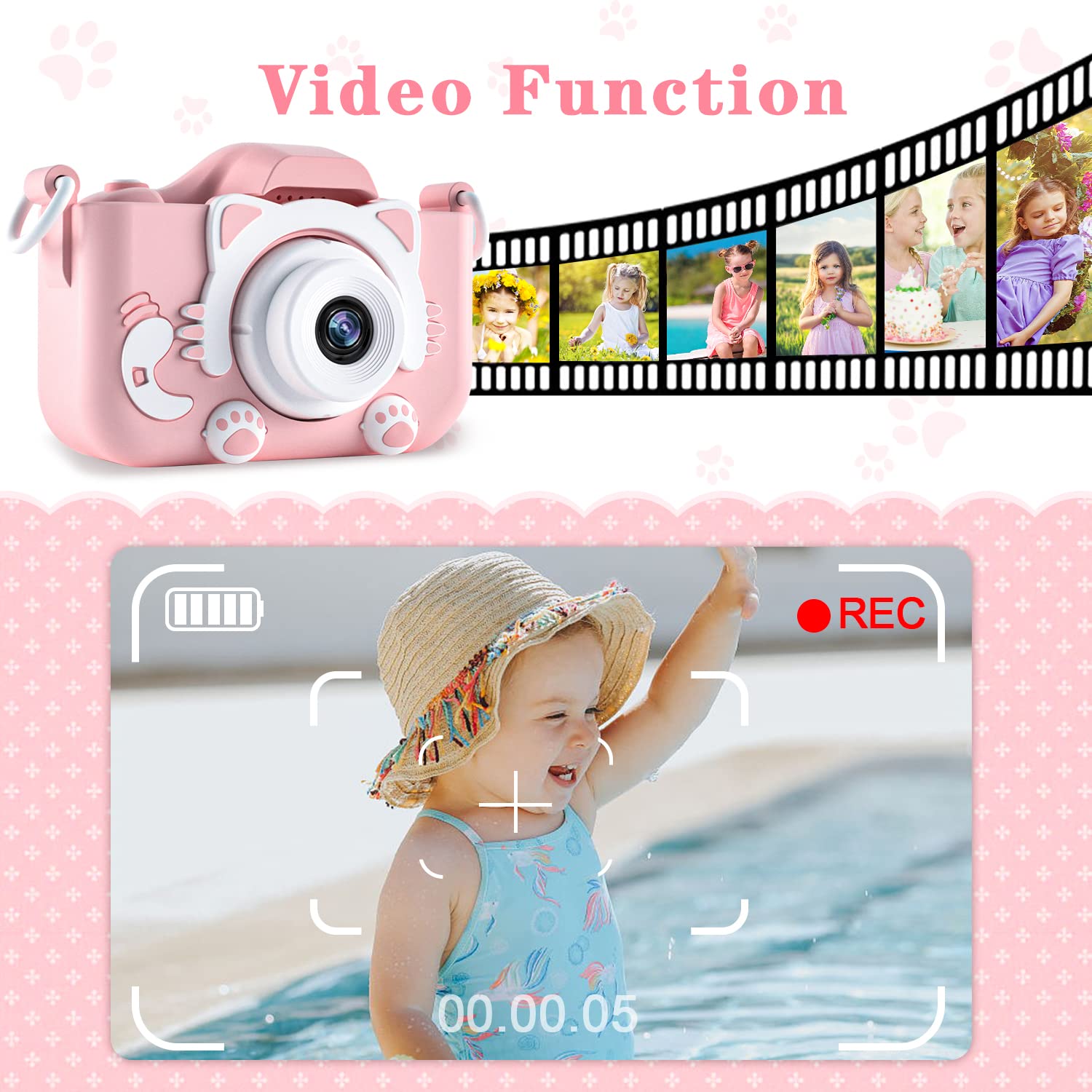 Kids Digital Camera for Toddler with Video