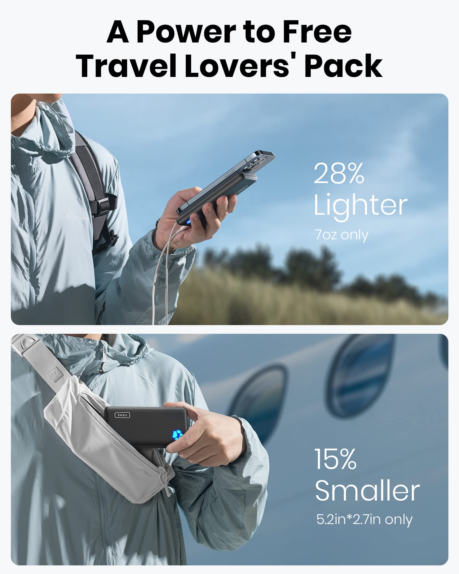 Slim portable charger