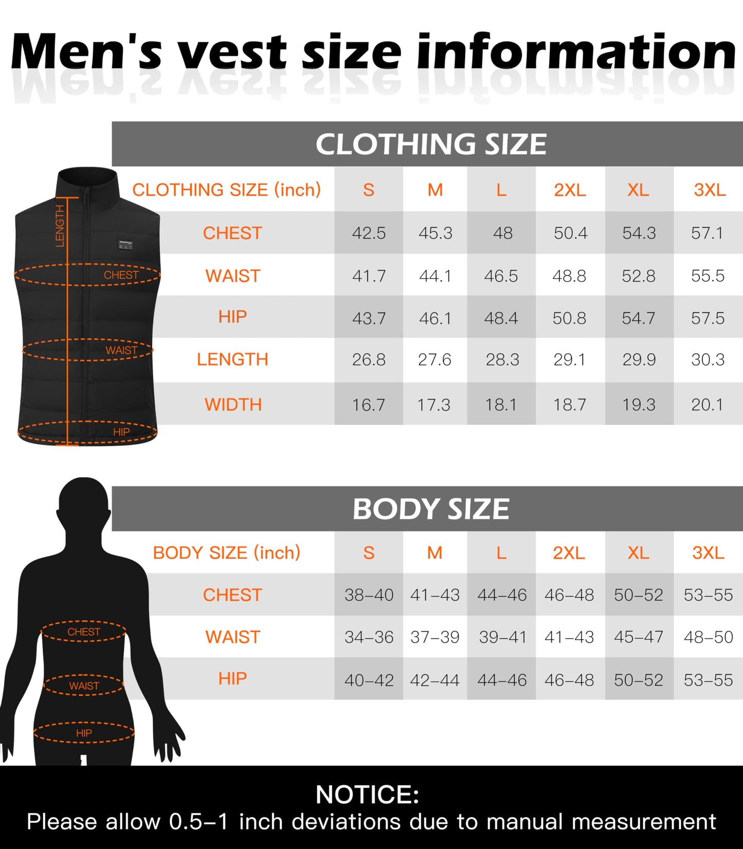 Heated Vest for Men Women Lightweight USB Eletric Heating Jacket Winter Outdoor Sports Hunting