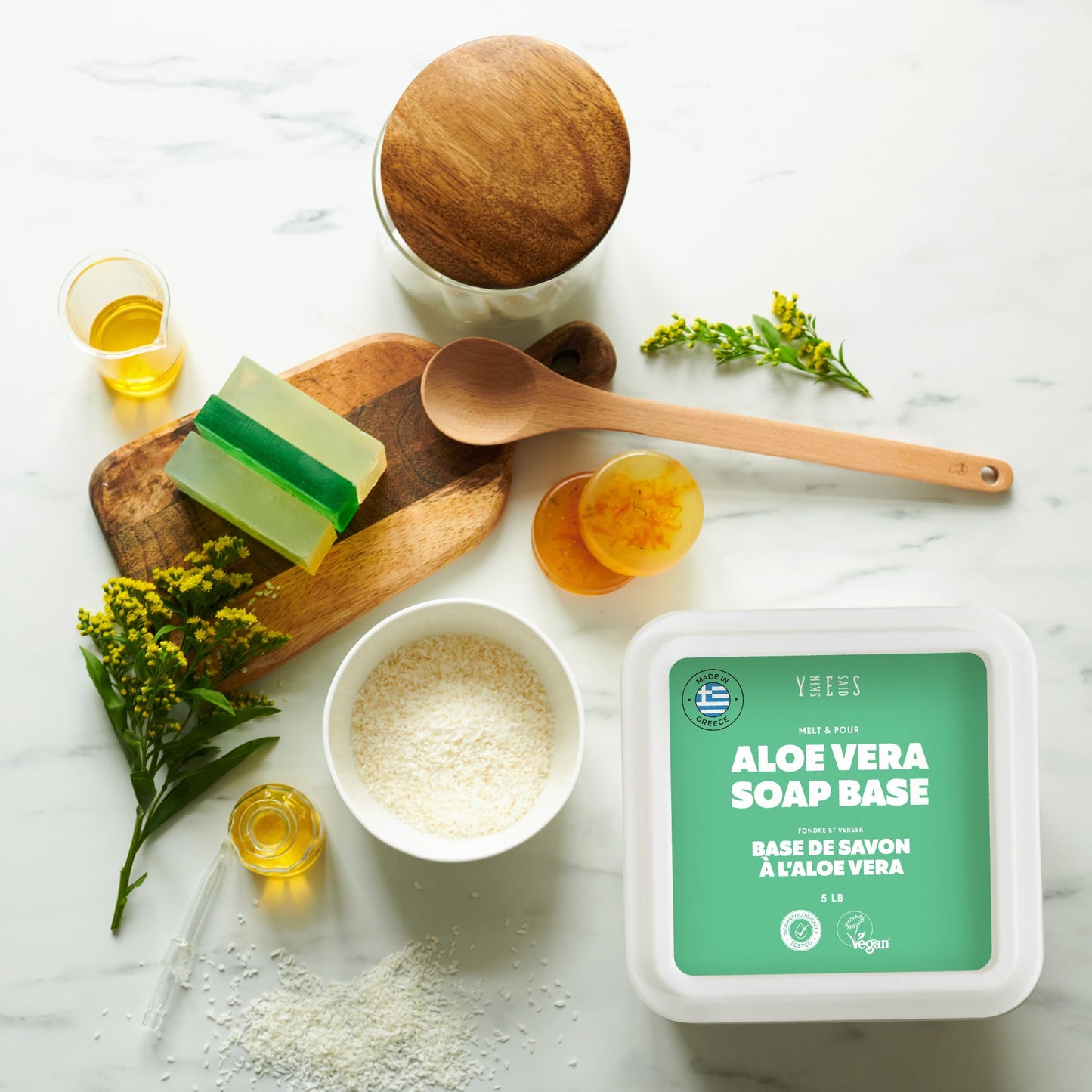 2.2kg (5 Lb) Goats Milk Soap Base - SLS/SLES free, No Palm Oil, Organic Soap Base, Bulk Goat Milk Melt and Pour Soap Base, Natural Soap Base for Soap Making Supplies, Green Soap, Craft Supplies
