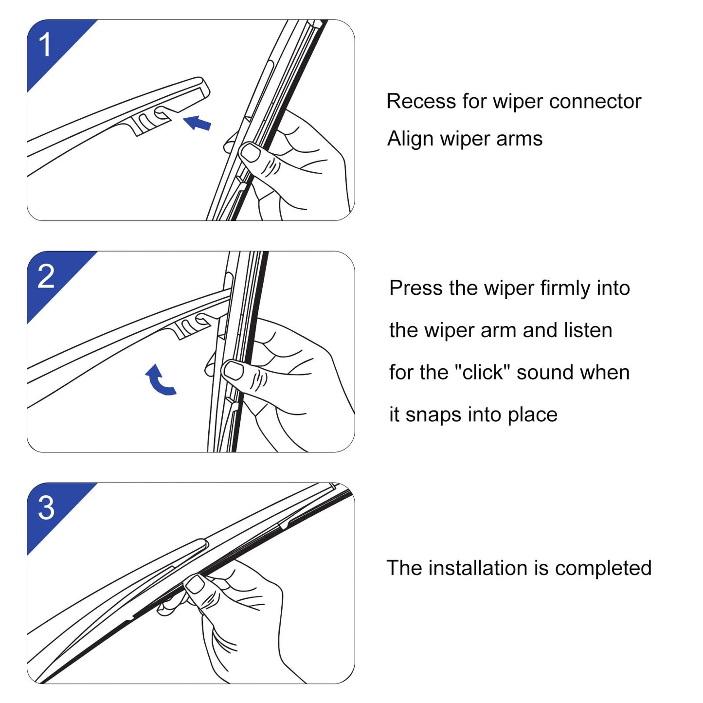 3 Wipers Factory Replacement For Ford Focus 2018 2017 2016 2015 2014 2013 2012 Original Equipment Windshield Wiper Blades Set 28"+28"+12" (Set of 3)