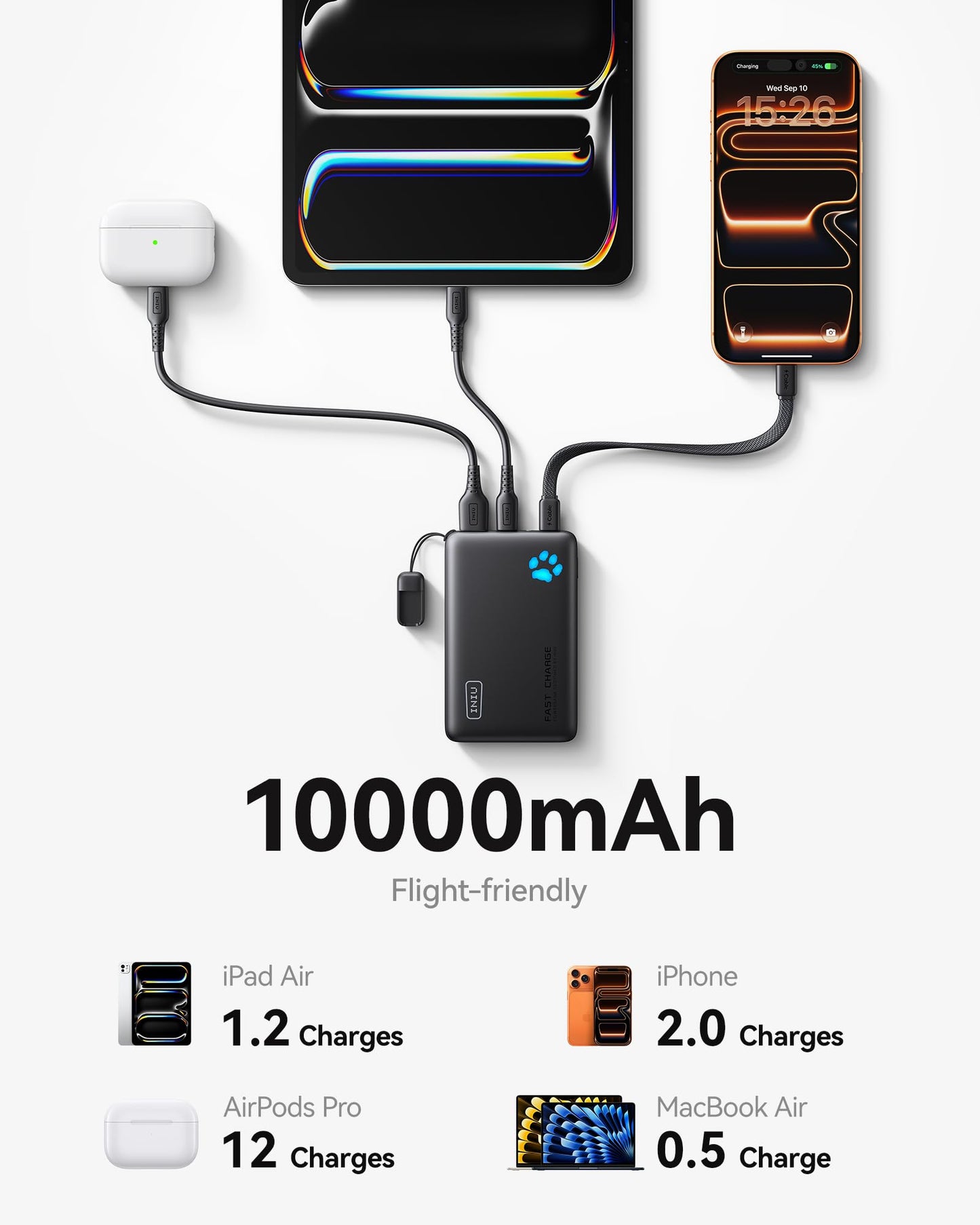 Slim portable charger