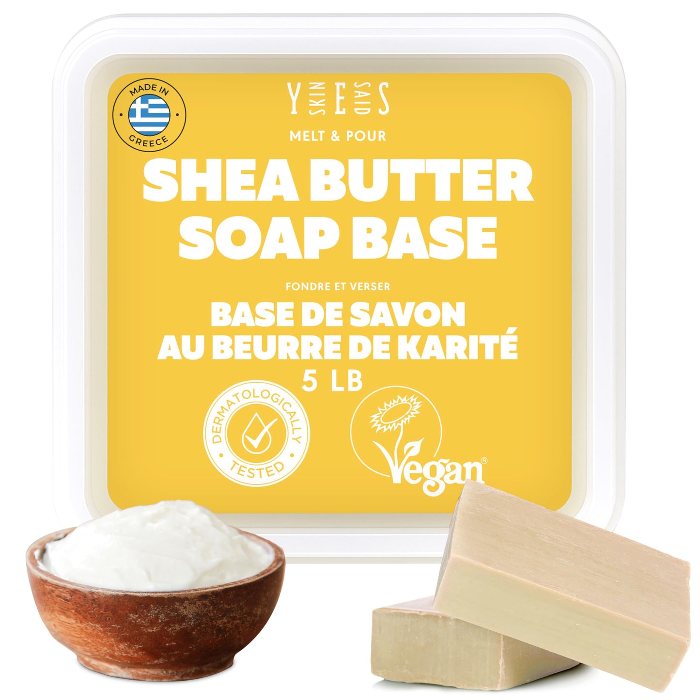 2.2kg (5 Lb) Goats Milk Soap Base - SLS/SLES free, No Palm Oil, Organic Soap Base, Bulk Goat Milk Melt and Pour Soap Base, Natural Soap Base for Soap Making Supplies, Green Soap, Craft Supplies