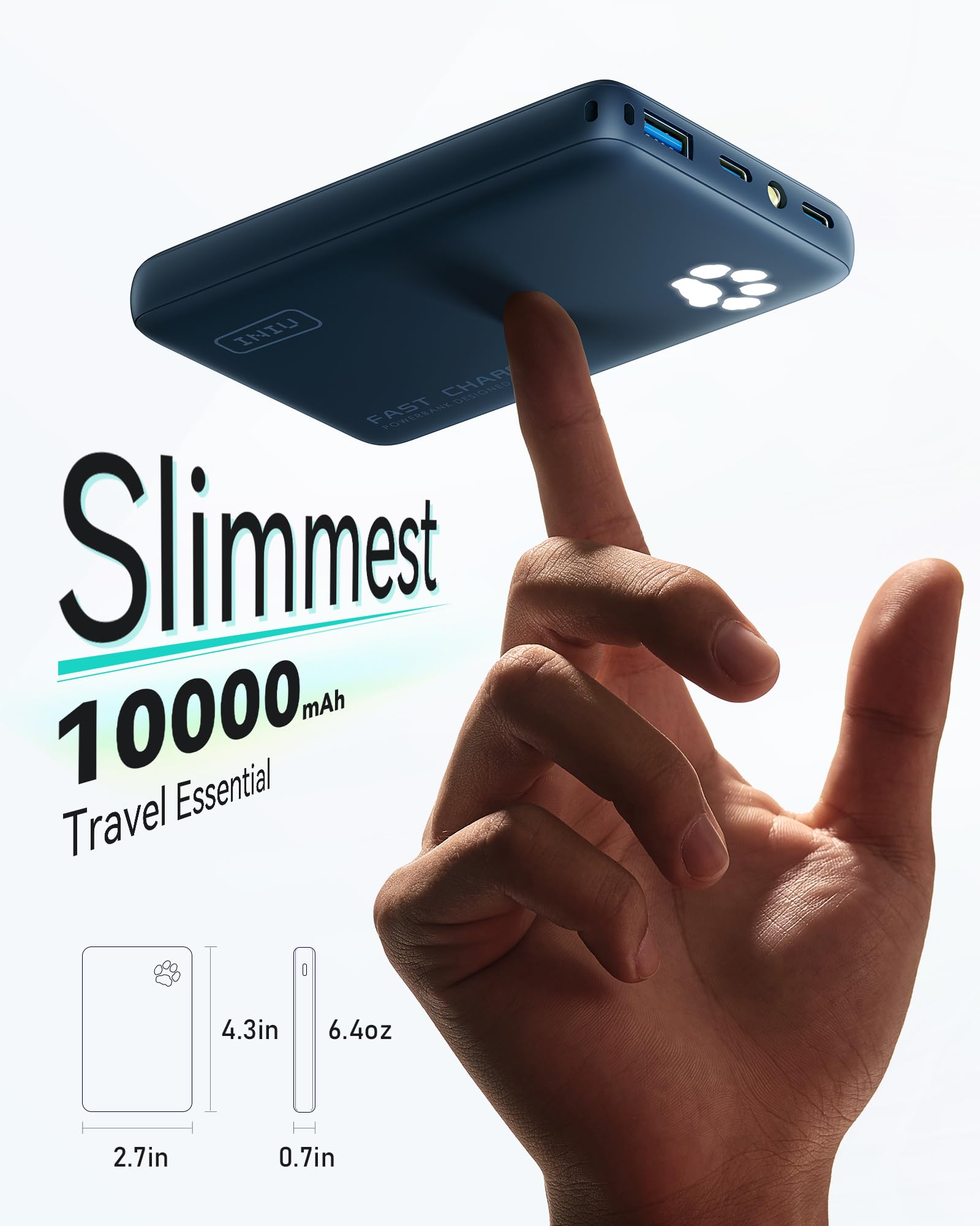 Slim portable charger