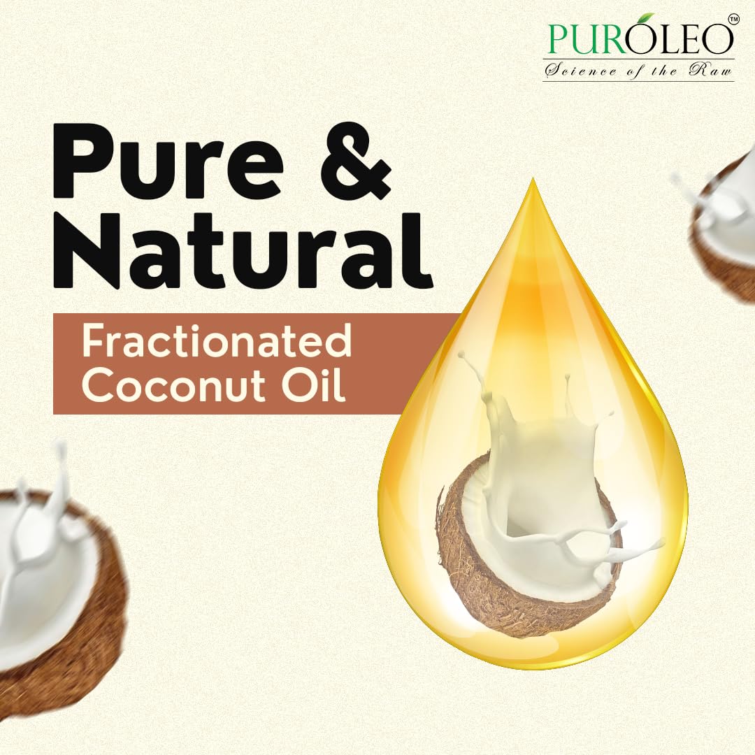 PUROLEO Fractionated Coconut Oil 64 Fl Oz/1900 ML (Packed In Canada) 100% Natural and odorless Moisturizer & Carrier Oil | Hair Skin Body, Aromatherapy, Massage, Makeup Remover | huile de coco, huile massage