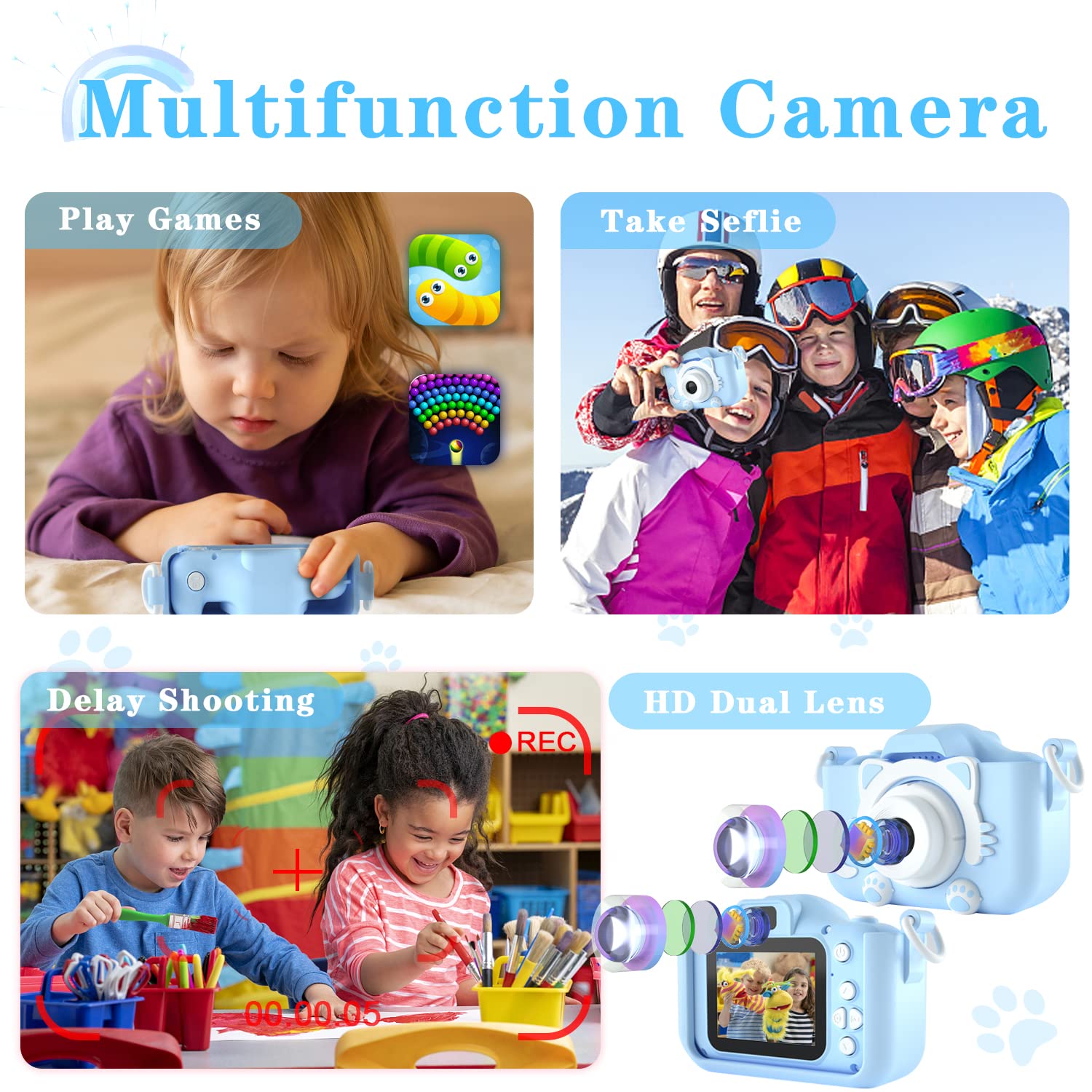 Kids Digital Camera for Toddler with Video