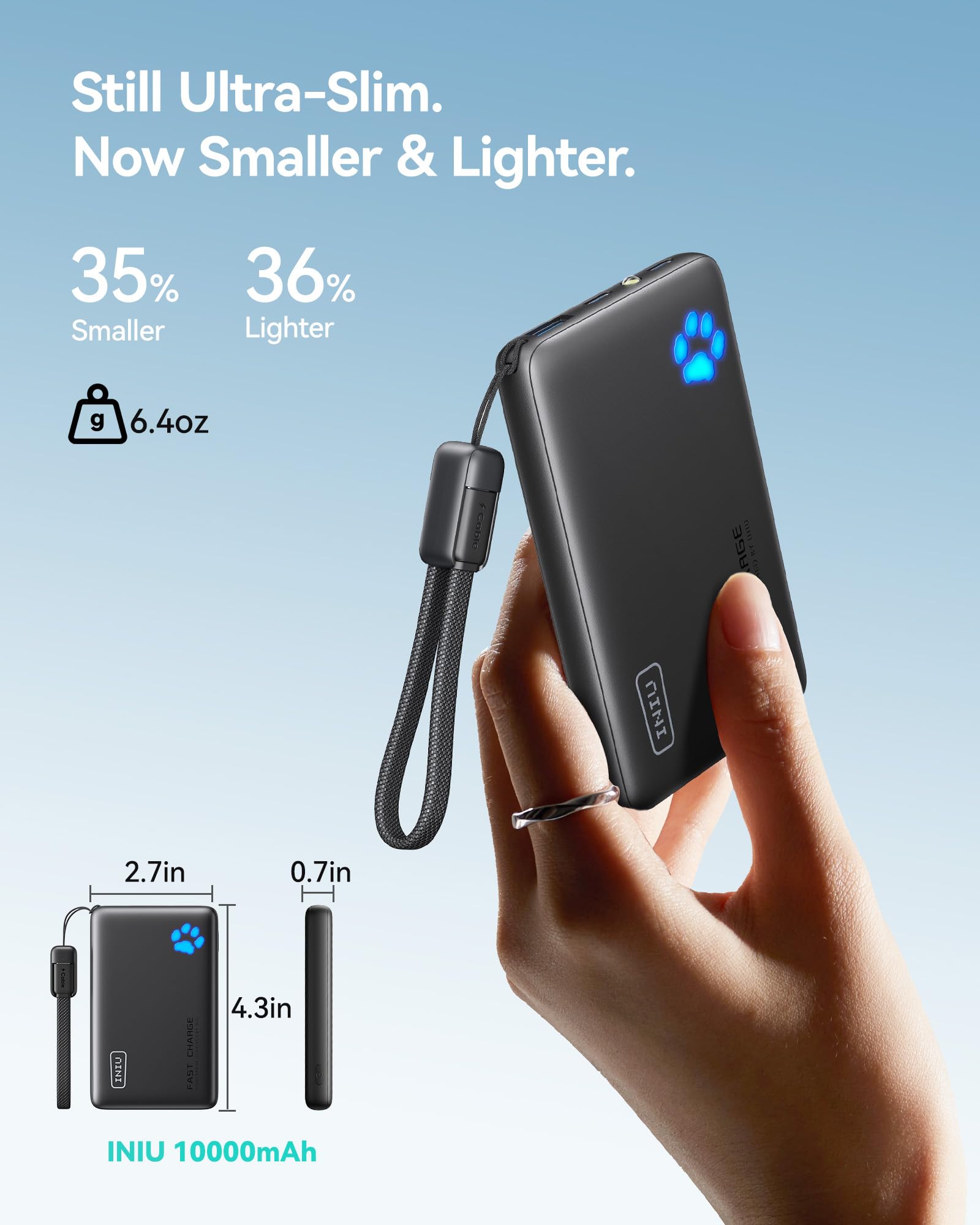 Slim portable charger