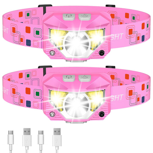 LHKNL Headlamp Flashlight, 4-Pack 1200 Lumen Ultra-Light Bright LED Rechargeable Headlight with White Red Light, Waterproof Motion Sensor Head Lamp, 8 Modes for Outdoor Camping Running Fishing